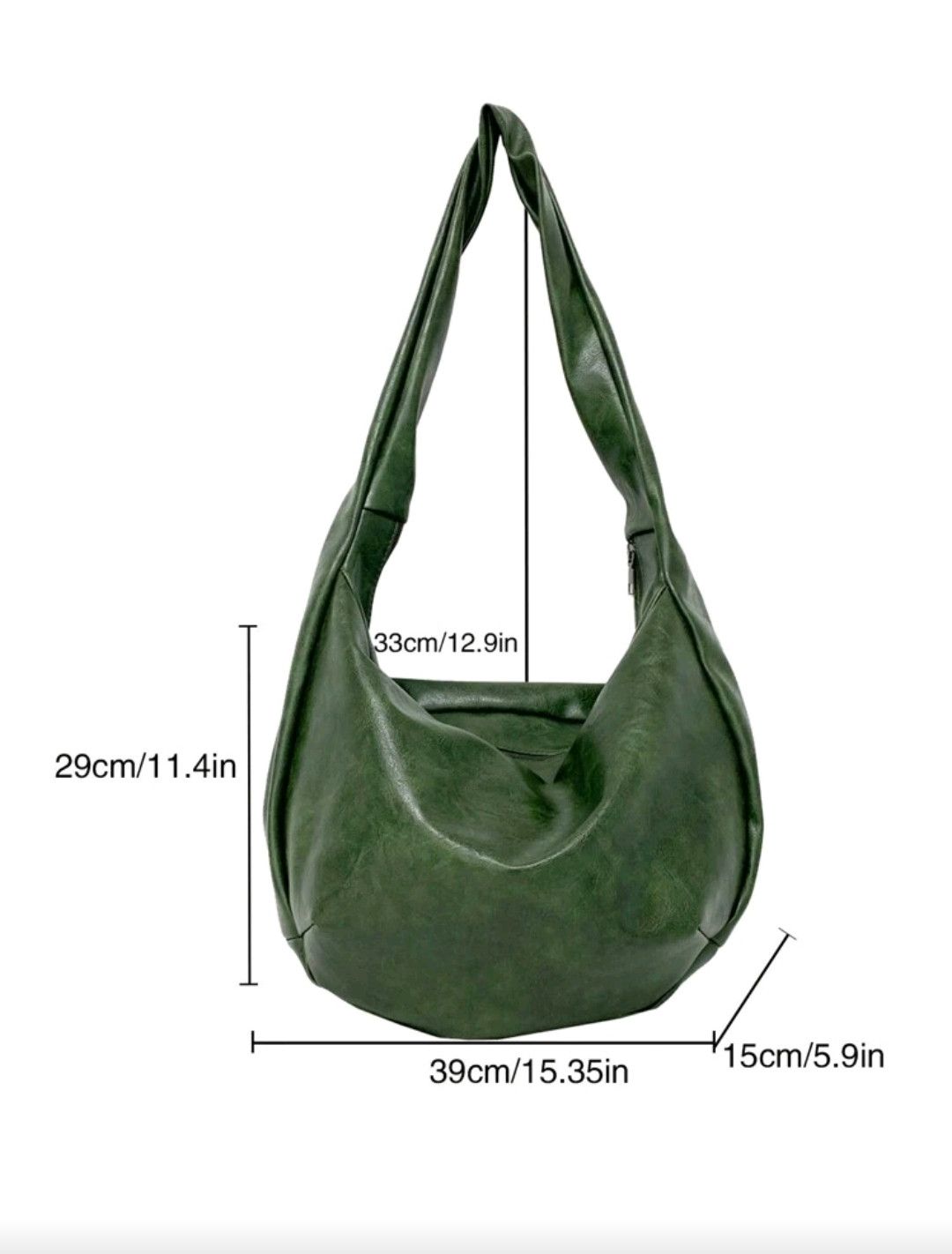 Japanese Brand Green PU material leather sling bag Size ONE SIZE - 7 Thumbnail