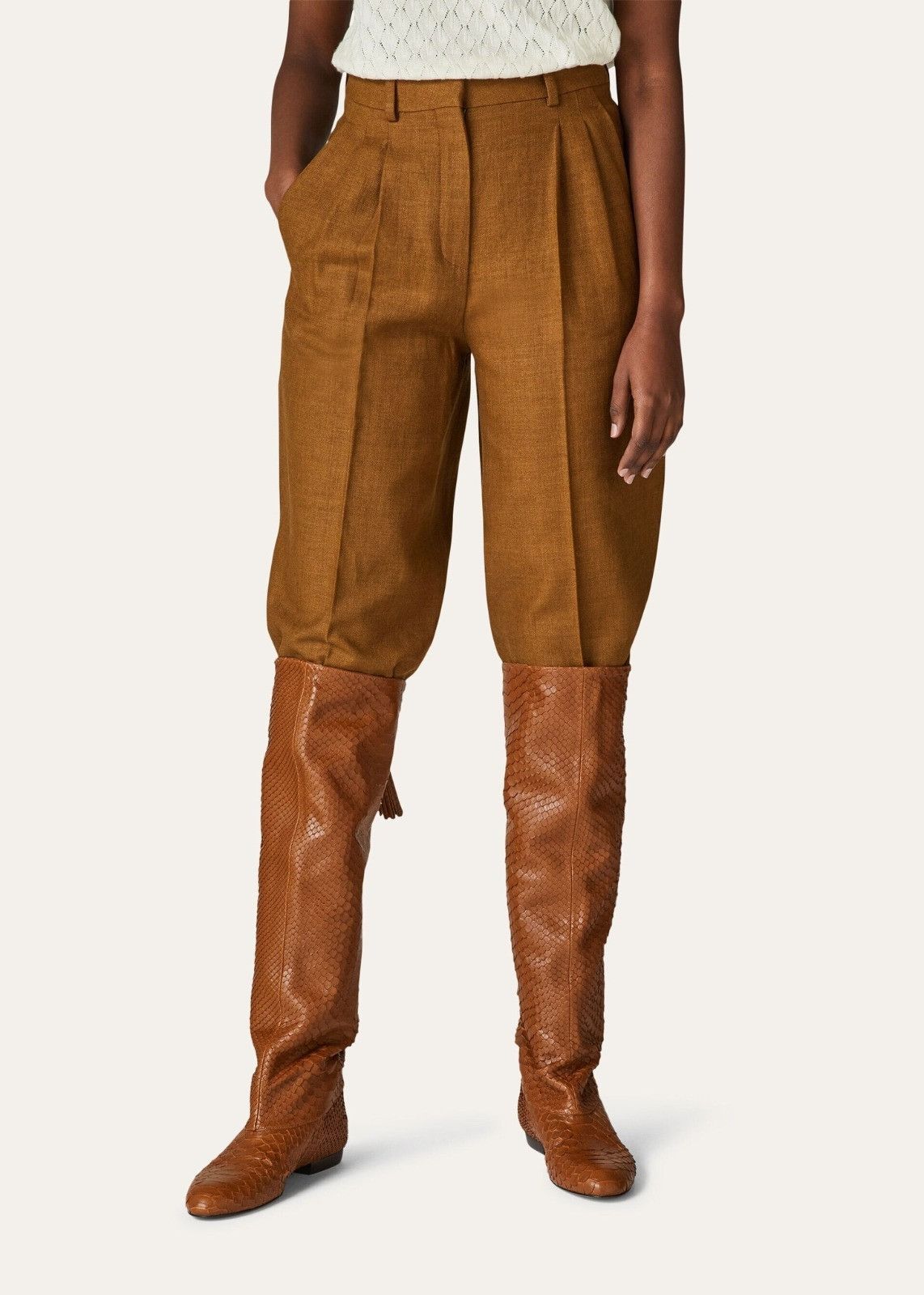 Loro Piana o1srvl11e0824 Nyack Structured Trouser in Copper Brown Size 27" / US 4 / IT 40 - 3 Thumbnail