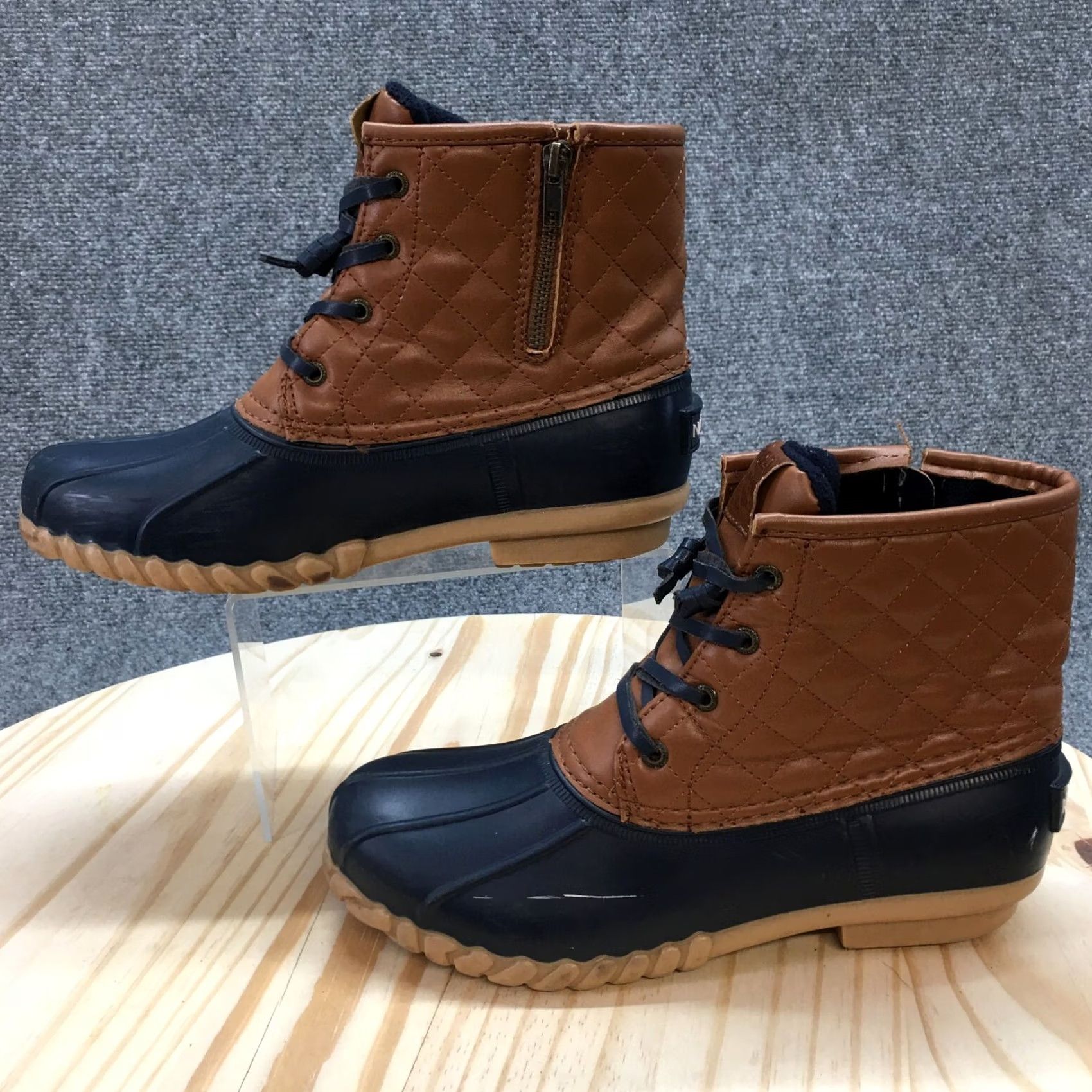 Nautica Nautica Duck Boots Womens 8 Dorsay Lace Up Ankle Top Brown Faux Leather Boot Mens? Size M / US 6-8 / IT 42-44 - 4 Thumbnail