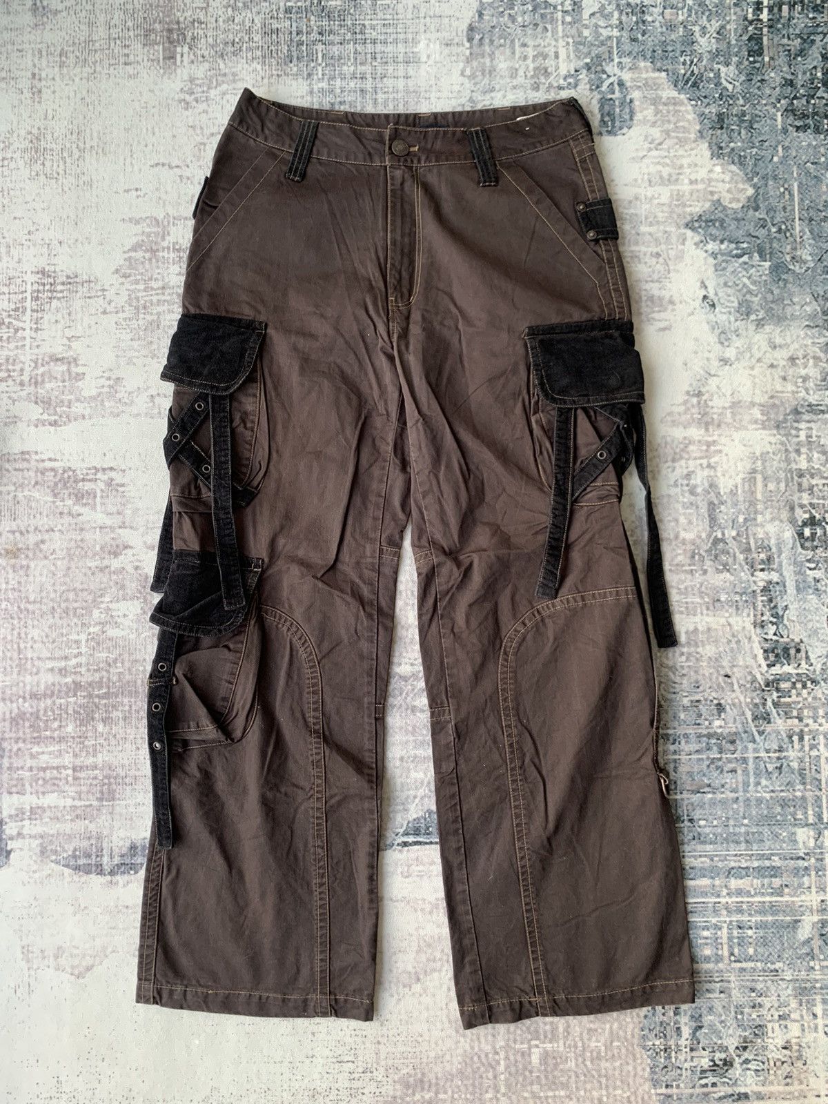 Tornado Mart Tornado Mart Japan Bondage Strap Flared Cargo Pants 