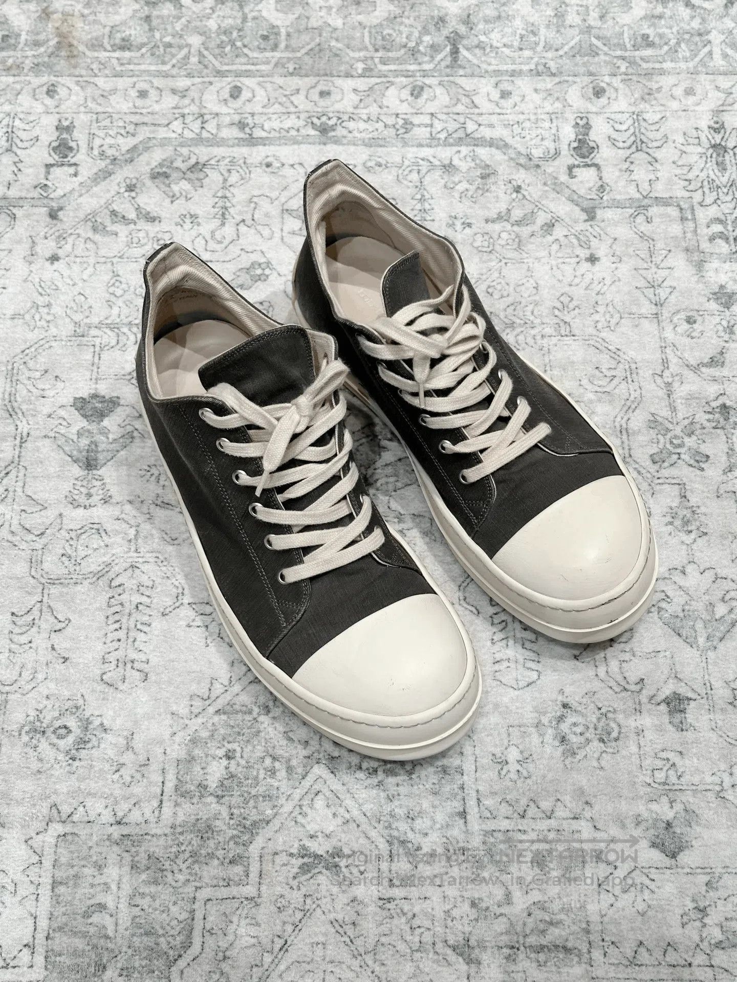 Rick Owens Rick Owens x Converse Gray Canvas Low Top. Size US 11 / EU 44 - 2 Thumbnail