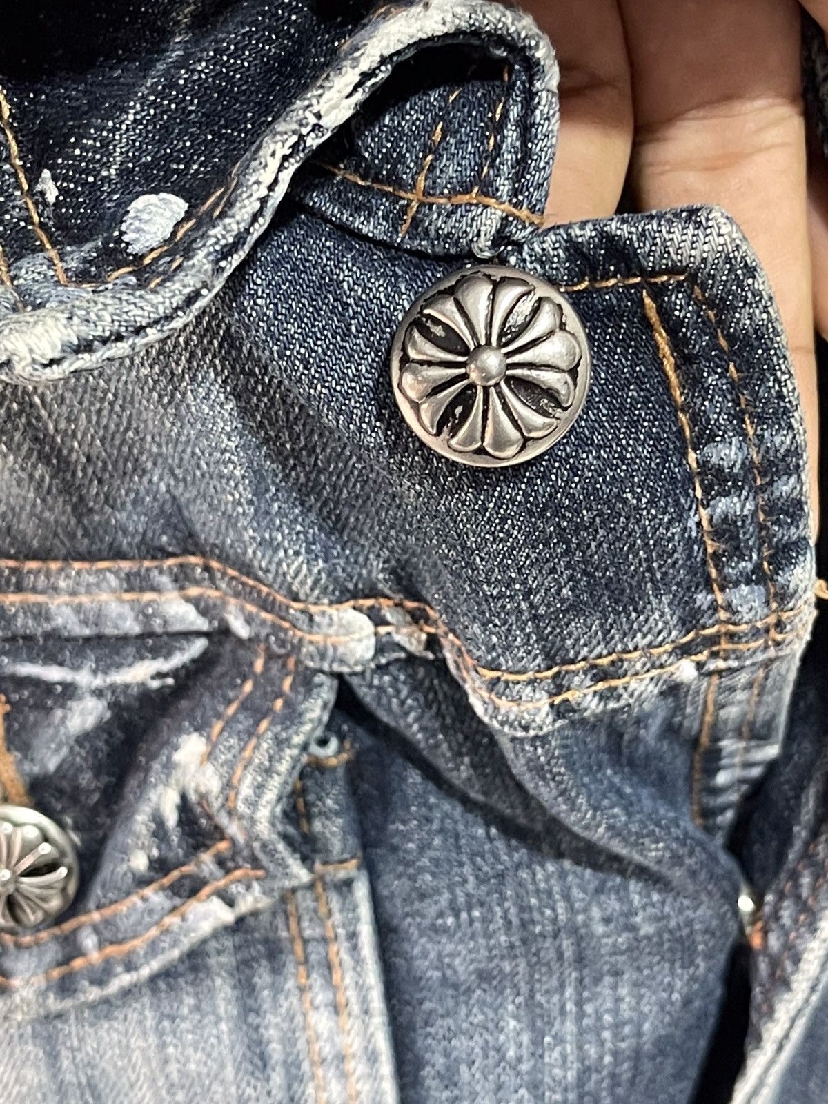 If Six Was Nine 2000s Angel Equal Trashed Denim Jacket A5 Size US S / EU 44-46 / 1 - 12 Thumbnail