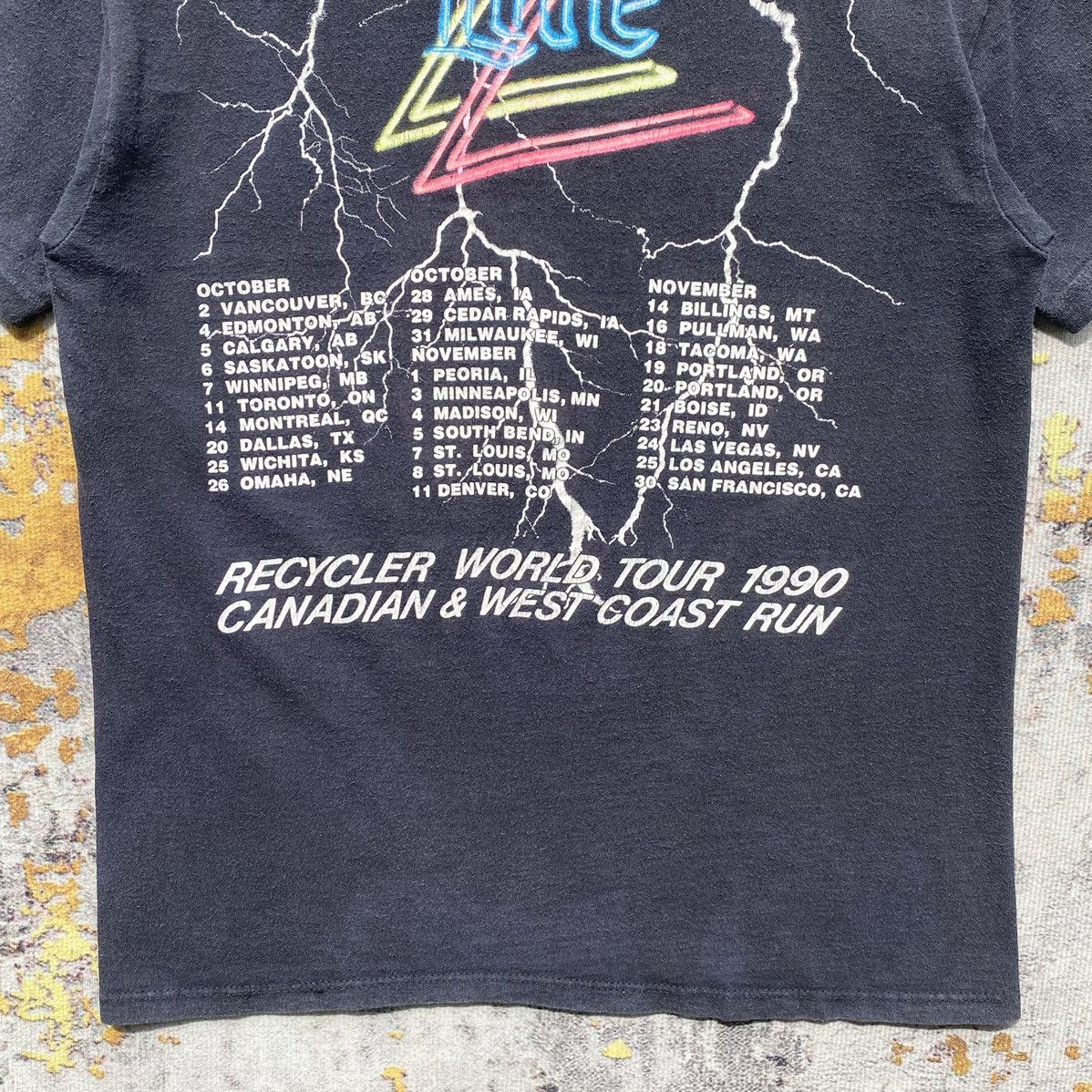 Band Tees × Vintage Vintage ZZ Top Recycler World Tour 1990 Shirt Distressed Size US S / EU 44-46 / 1 - 11 Thumbnail