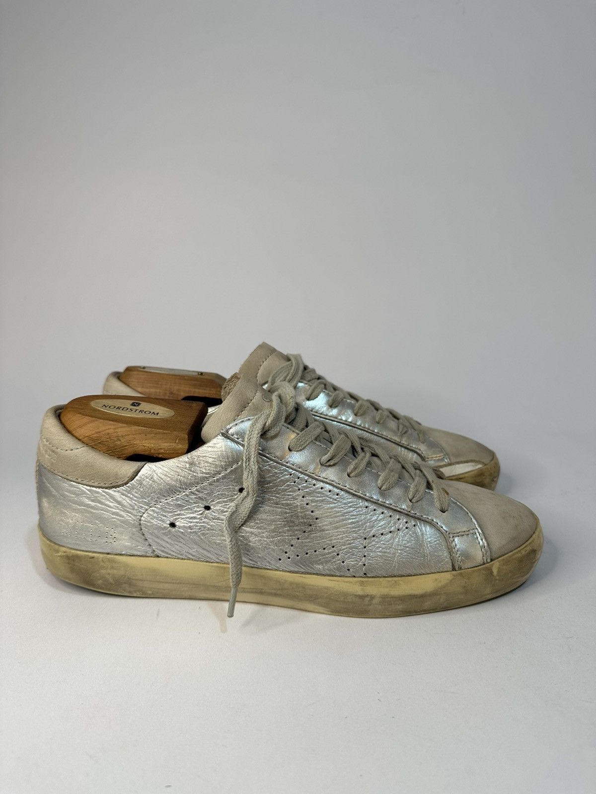Golden Goose Golden Goose Superstar Silver Leather Men’s Sneakers Size US 6.5 / EU 39-40 - 1 Thumbnail