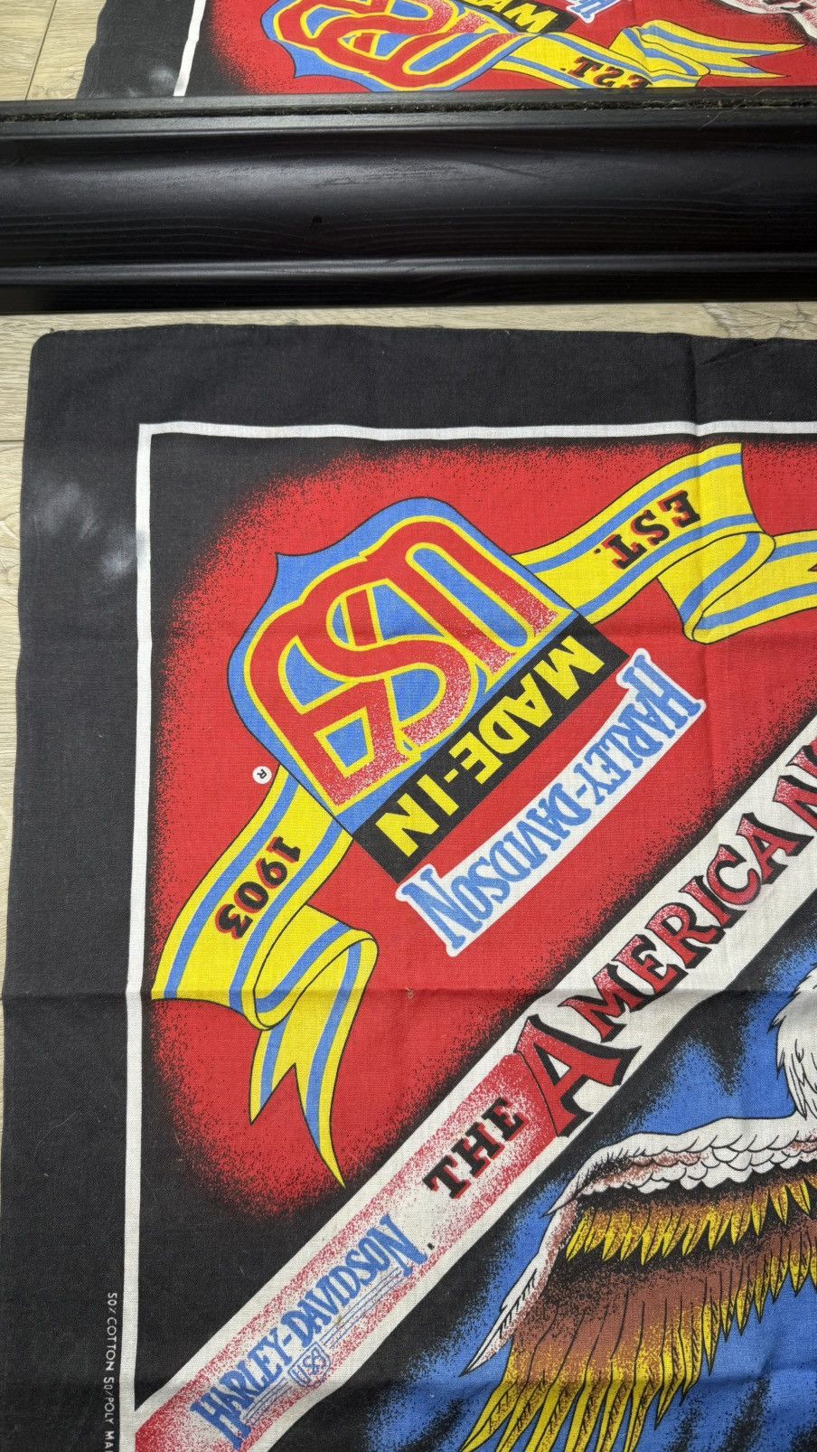 Harley Davidson Vintage 1980s Harley Davidson Bandana The American Way Size ONE SIZE - 6 Thumbnail