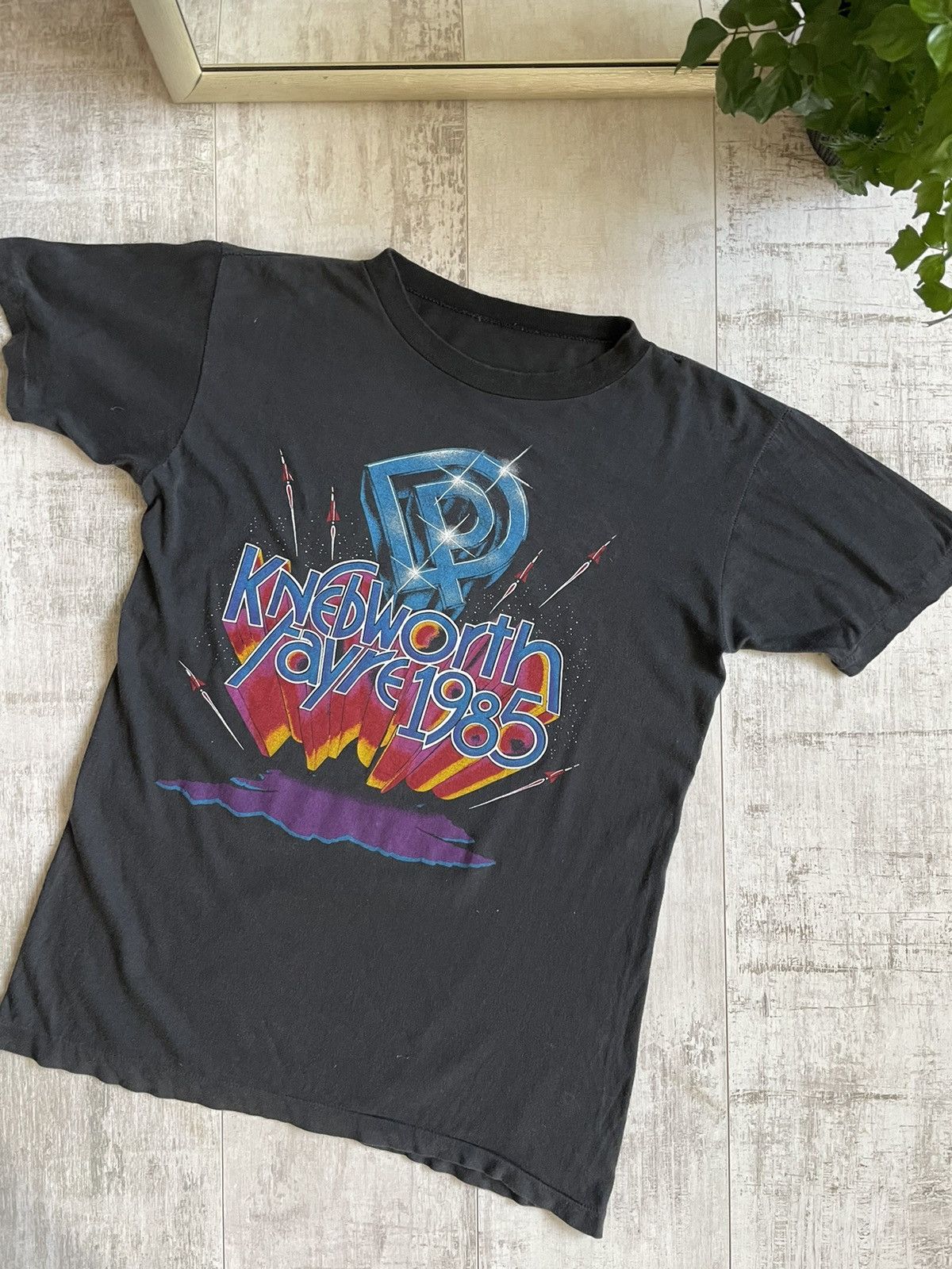 Band Tees × Vintage 1985 Vintage KNEBWORTH Fayre T-Shirt Tour (Deep Purple) Size US S / EU 44-46 / 1 - 3 Thumbnail