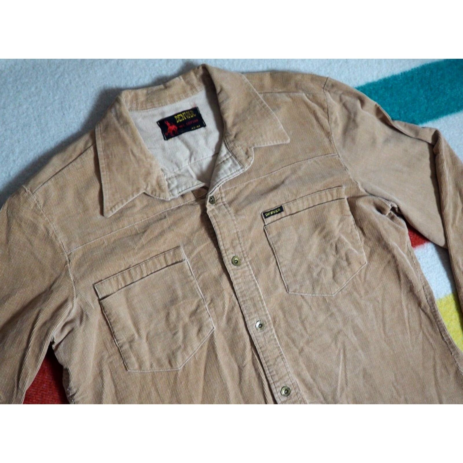 Vintage VTG 60s Denvar Beige Tan Corduroy Western Cowboy Pocket Button Shirt Mens L EUC Shirt Western Mens L Beige 1960s Rockabilly Corduroy Denvar Size US L / EU 52-54 / 3 - 7 Thumbnail