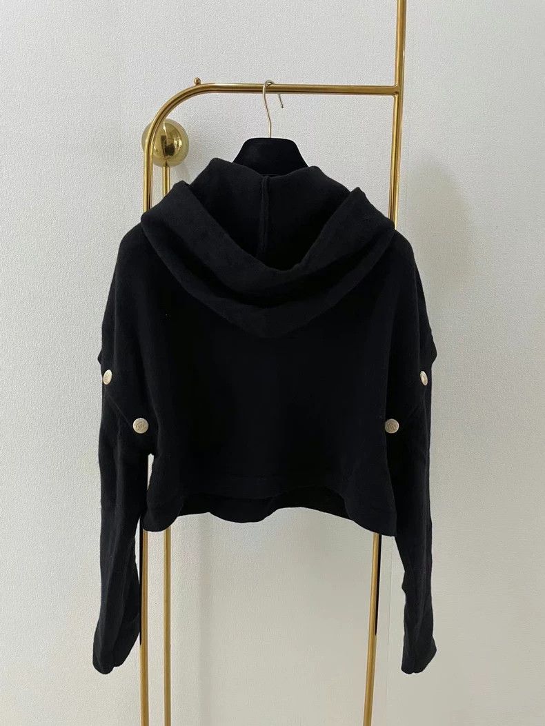 Chanel Chanel 22s black cashmere hooded knitwear coat Size XS / US 0-2 / IT 36-38 - 2 Thumbnail