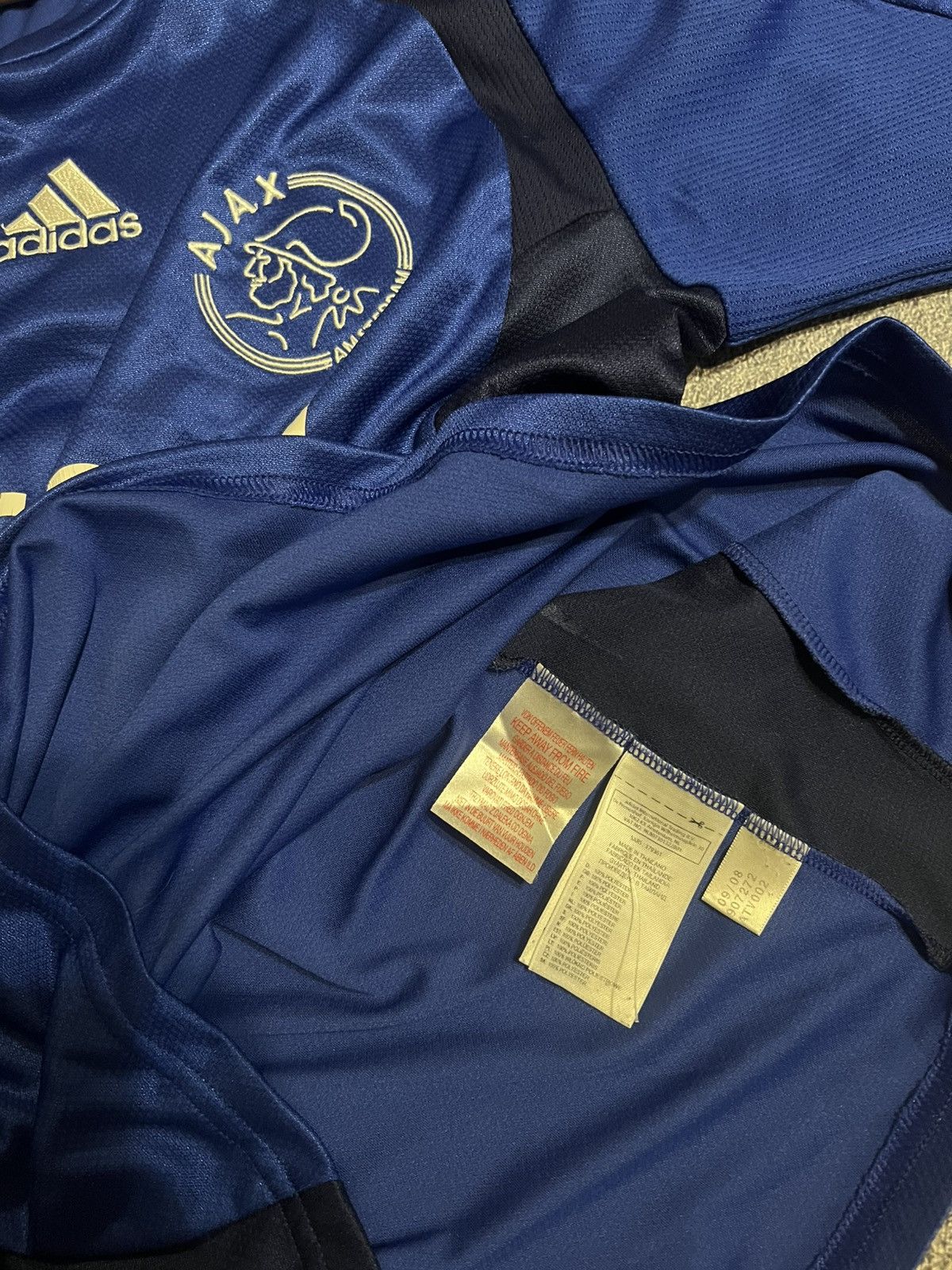 Adidas RARE Adidas AJAX Shirt Vintage 2008/09 Football Blue Jersey Size US XL / EU 56 / 4 - 9 Thumbnail