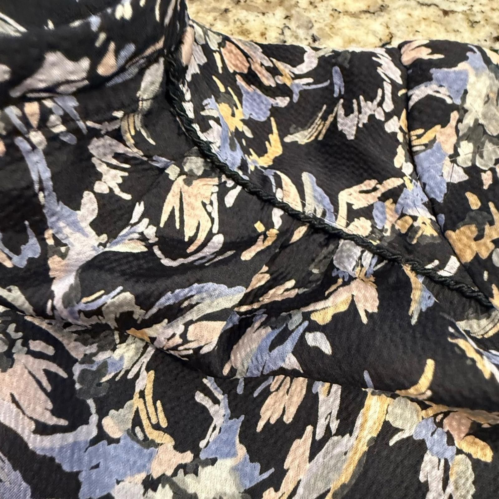 Roberto Cavalli Rope dressy floral bow top black blue pink tan SZ M Size M / US 6-8 / IT 42-44 - 5 Thumbnail