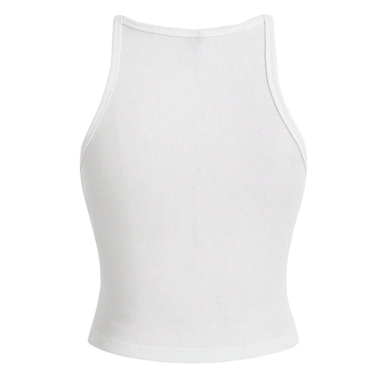 Shein Basic Style Cropped Tank Top in White, Size M Size M / US 6-8 / IT 42-44 - 2 Thumbnail
