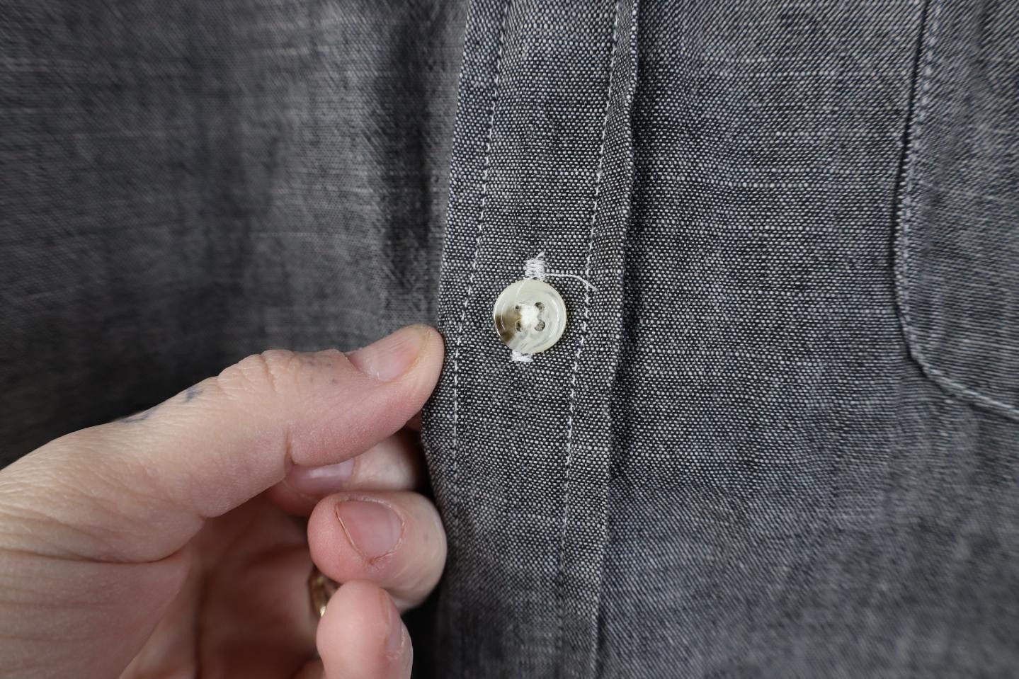 J.Crew J Crew Fit Chambray Collared Button Down Shirt Gray Cotton Size US L / EU 52-54 / 3 - 4 Thumbnail