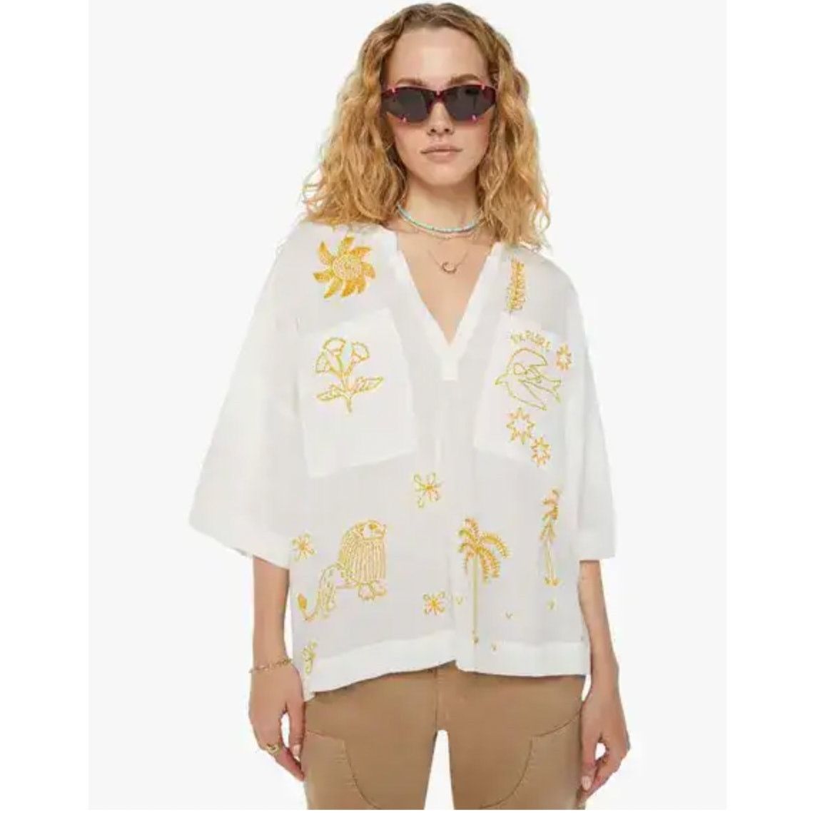 Mother The Down The Middle Popover Lion’s Den Blouse XS