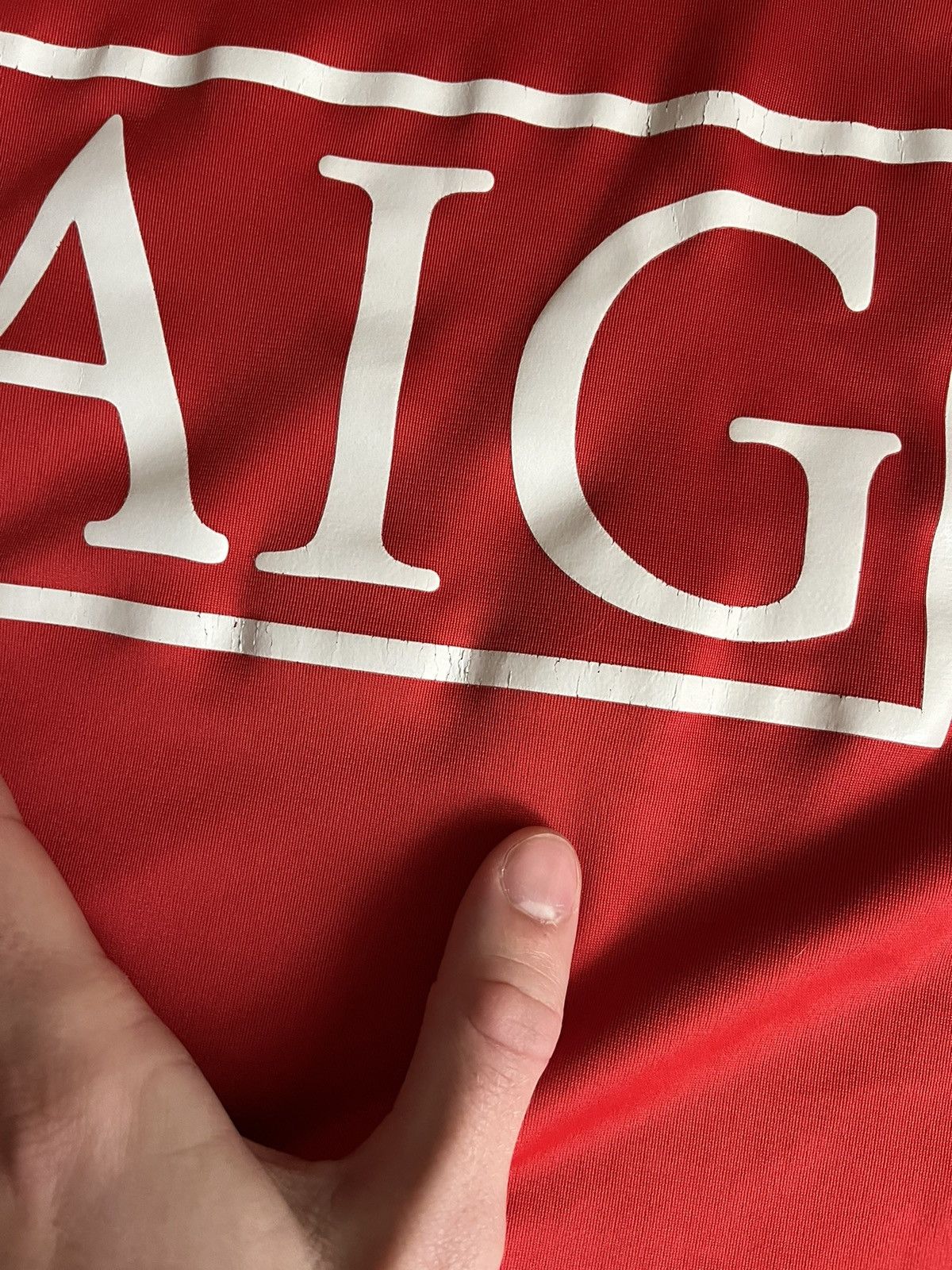 Nike Vintage Manchester United Nike 2007-2008 Training AIG Jersey Size US L / EU 52-54 / 3 - 3 Thumbnail