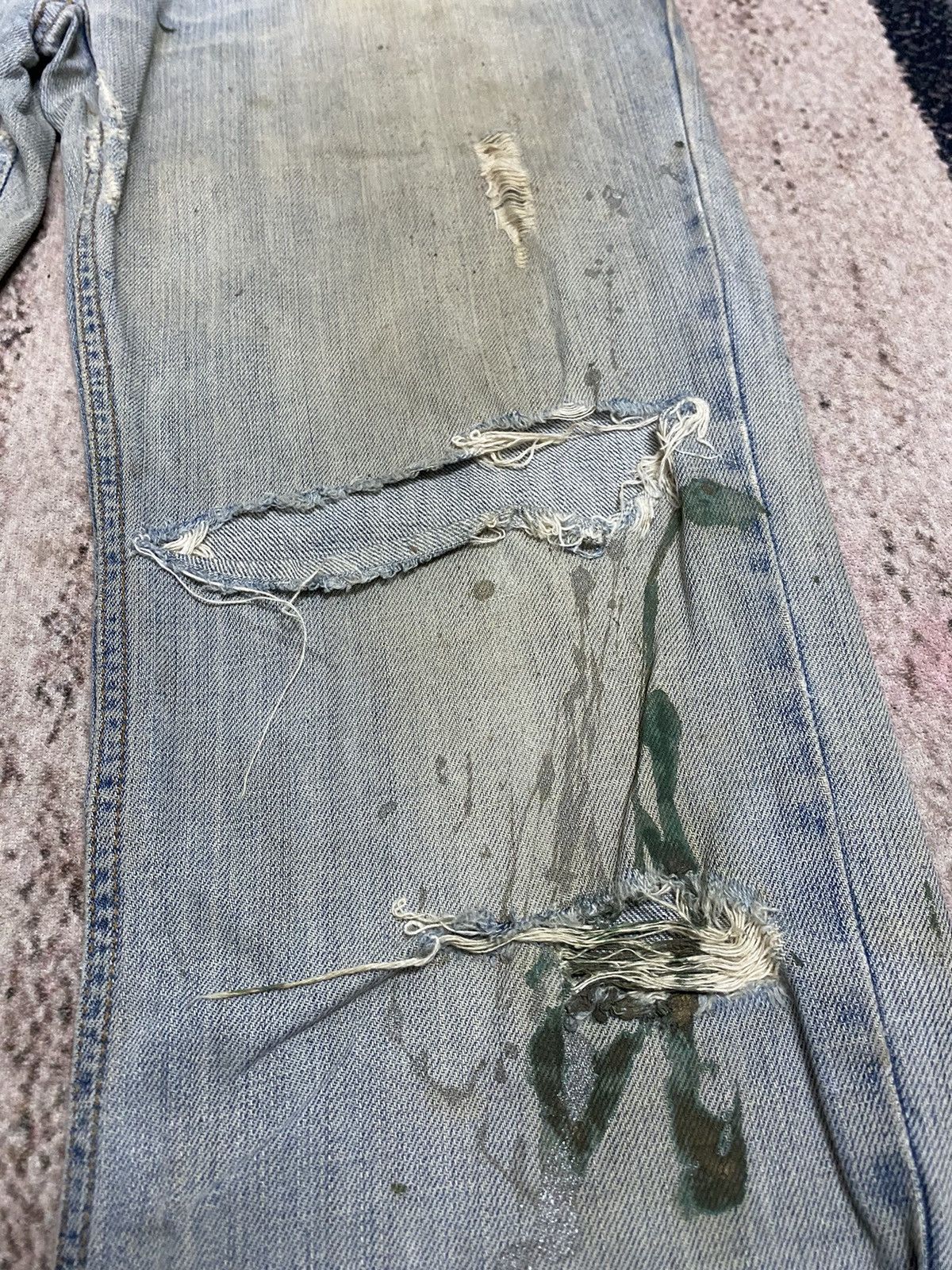 Dolce & Gabbana Vtg Dolce & Gabbana Distressed Painted Jeans Size US 35 - 13 Thumbnail