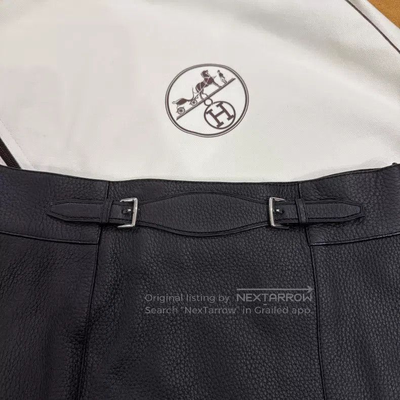 Hermes Hermes Classic Black Leather Skirt Size 24" / US 00 / IT 34 - 3 Thumbnail