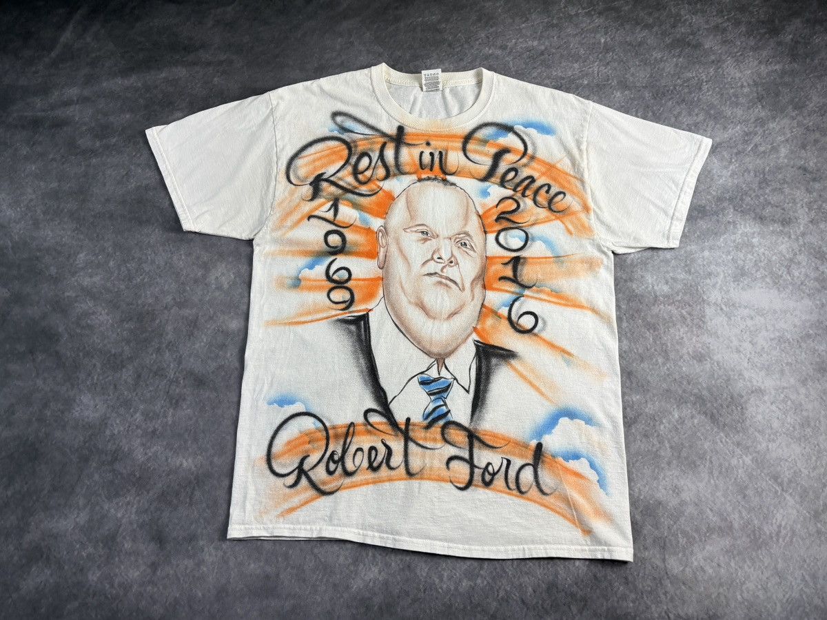 Other 2016 RIP Rob Ford Tee Shirt Custom Air Brush Painted Toronto Size US L / EU 52-54 / 3 - 8 Thumbnail