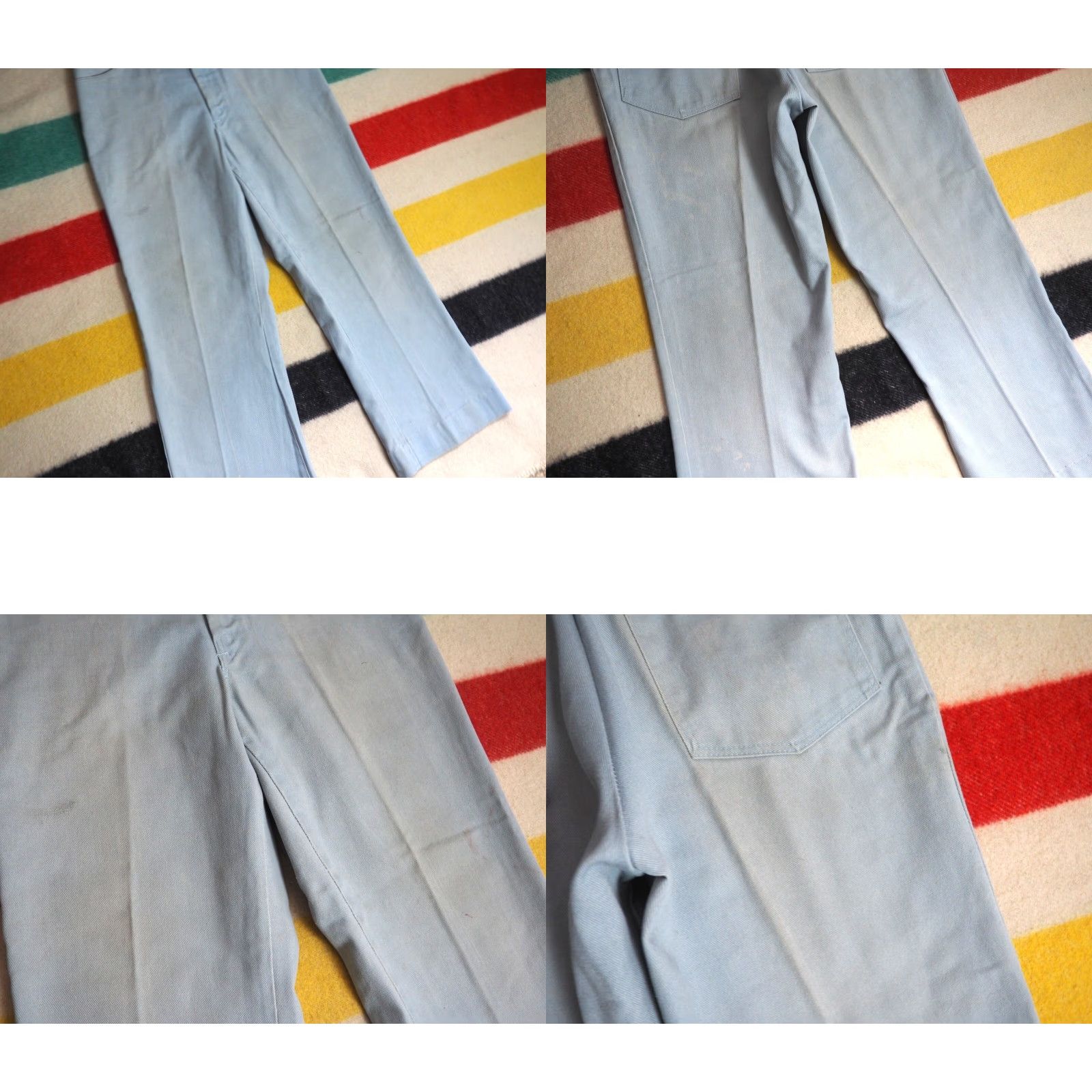 Dickies VTG Dickies Light Blue Gray Distressed 1970s Talon Chino Pants 29x26 Grunge Look Jeans/ Pants Mens Womens Size US 29 - 8 Thumbnail