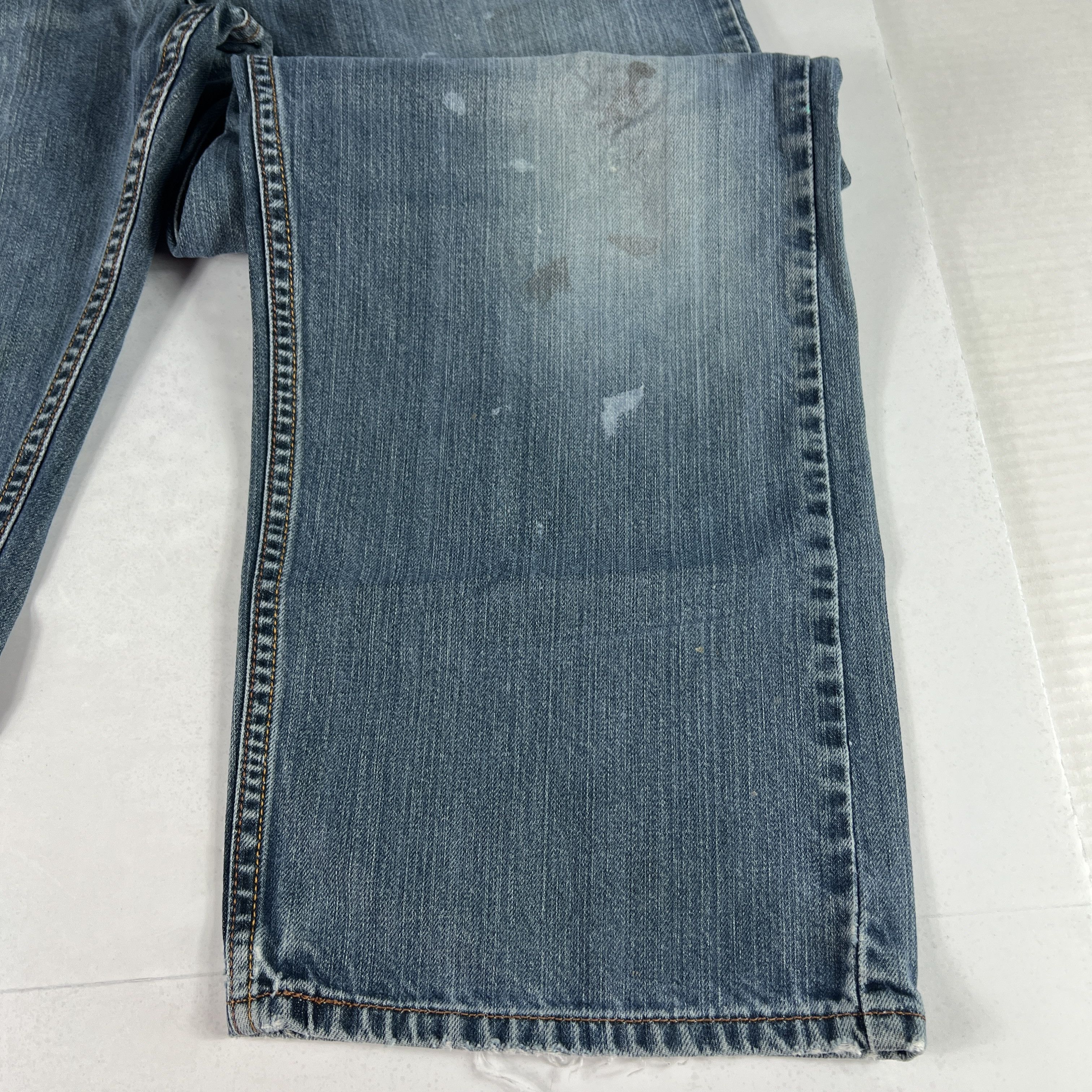 Levi's Y2K Levi's Jean 569 Loose Straight Blue Faded Thrashed Denim Size US 34 / EU 50 - 7 Thumbnail