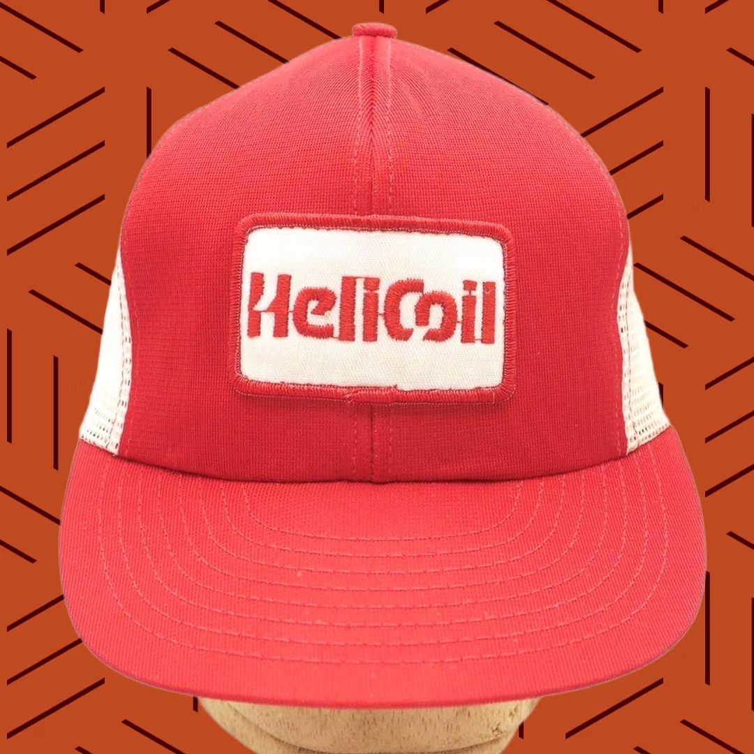 Vintage Keli Coil Patch Trucker Hat Cap Mesh Snapback Farmer 1970's 1980's in Red, Men's