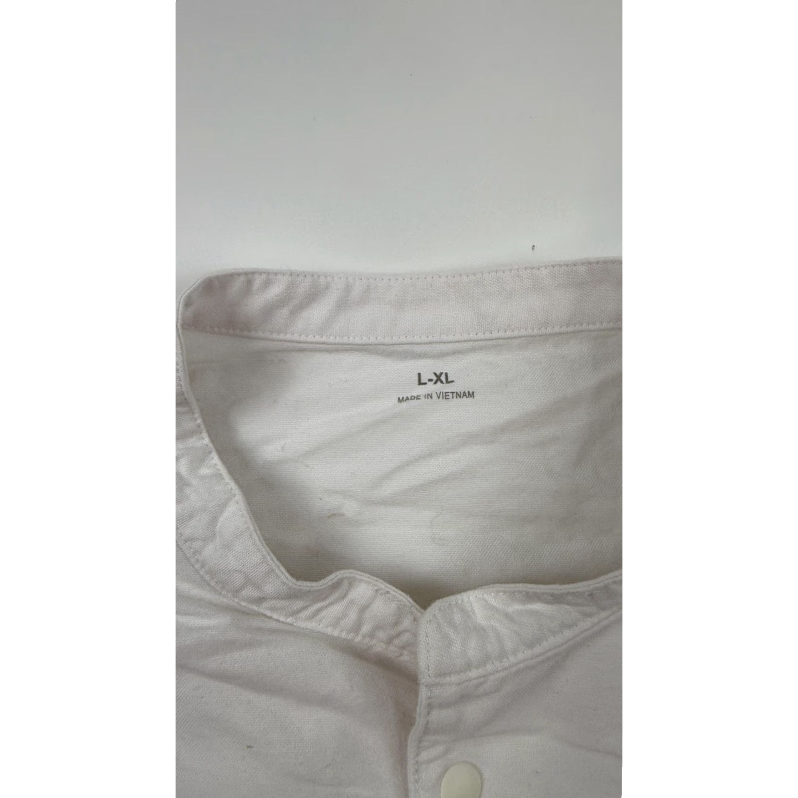 Muji Muji Shirt Adult L/XL White Cotton Band Collar Long Sleeve Pockets Womens Size L / US 10 / IT 46 - 4 Thumbnail