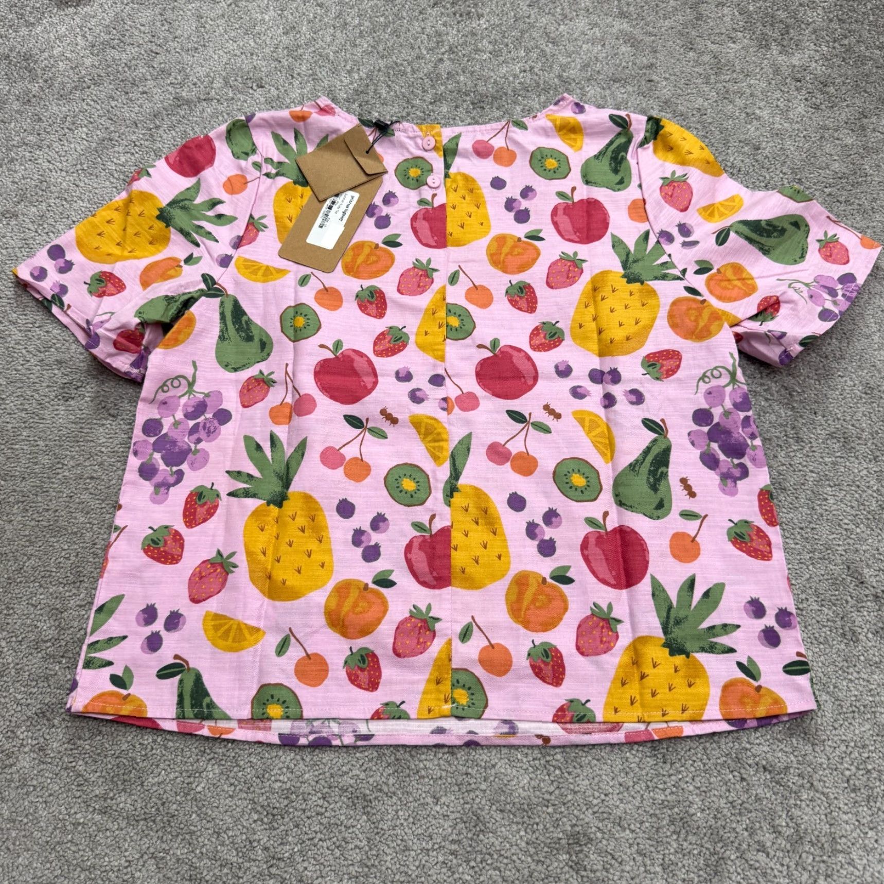 Vintage Princess Highway Pink Fruit Blouse Women's Size 6 Short Sleeve Casual Top NWT Bohemian Size M / US 6-8 / IT 42-44 - 2 Thumbnail