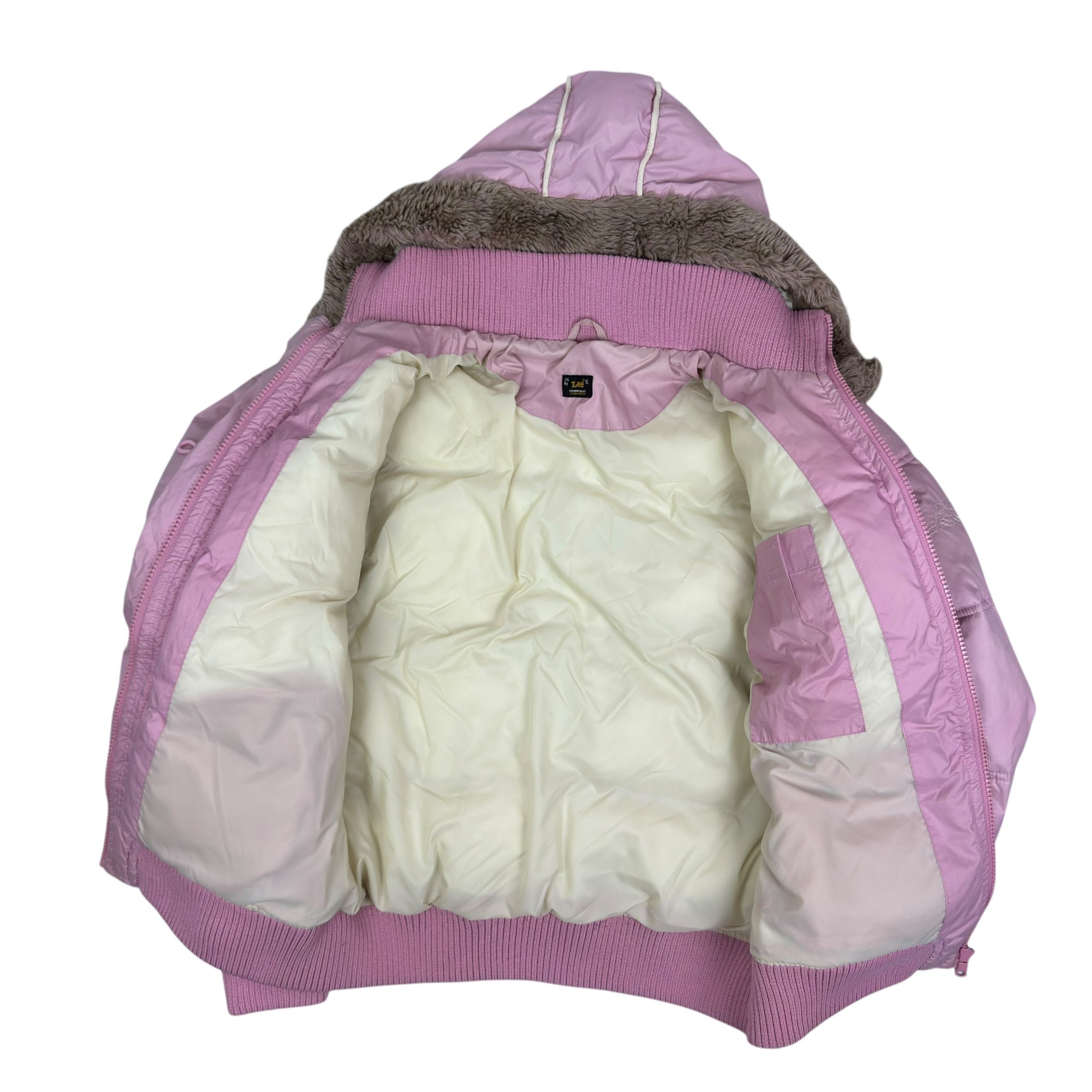 Lee Lee Women's Pink Fur Full Zip Puffer Jacket XL Size XL / US 12-14 / IT 48-50 - 9 Thumbnail
