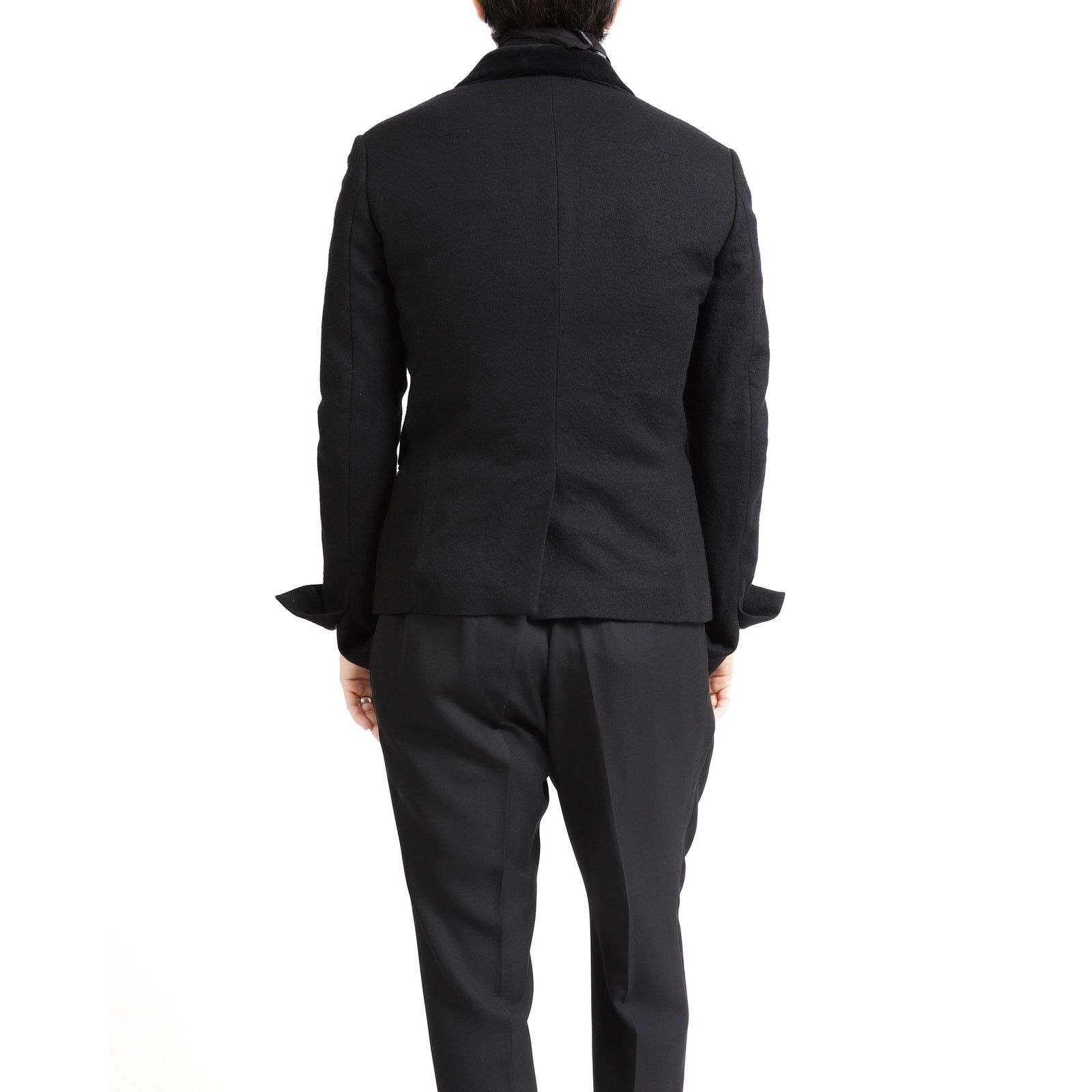 Haider Ackermann FW17 Velvet Collar Blazer in Black Wool Size 48R - 6 Thumbnail