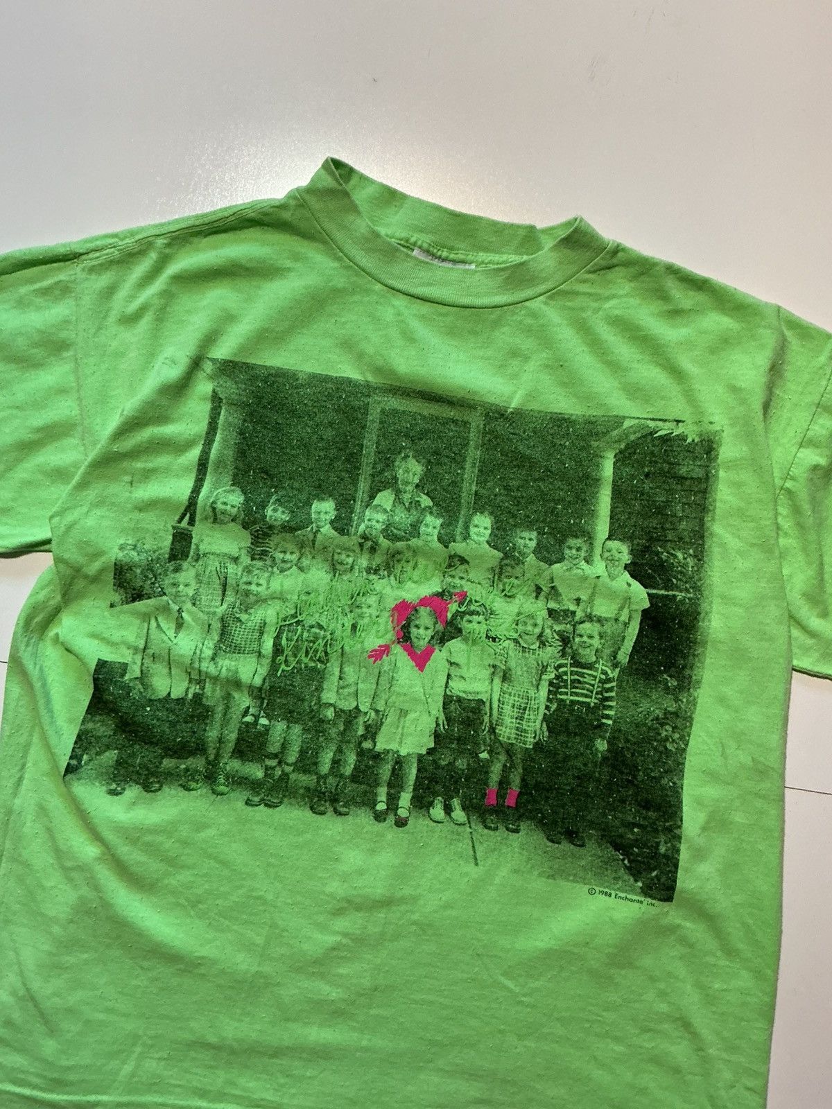 Vintage Vintage 1988 80s School Picture Single Stitch T-Shirt Size US L / EU 52-54 / 3 - 3 Thumbnail