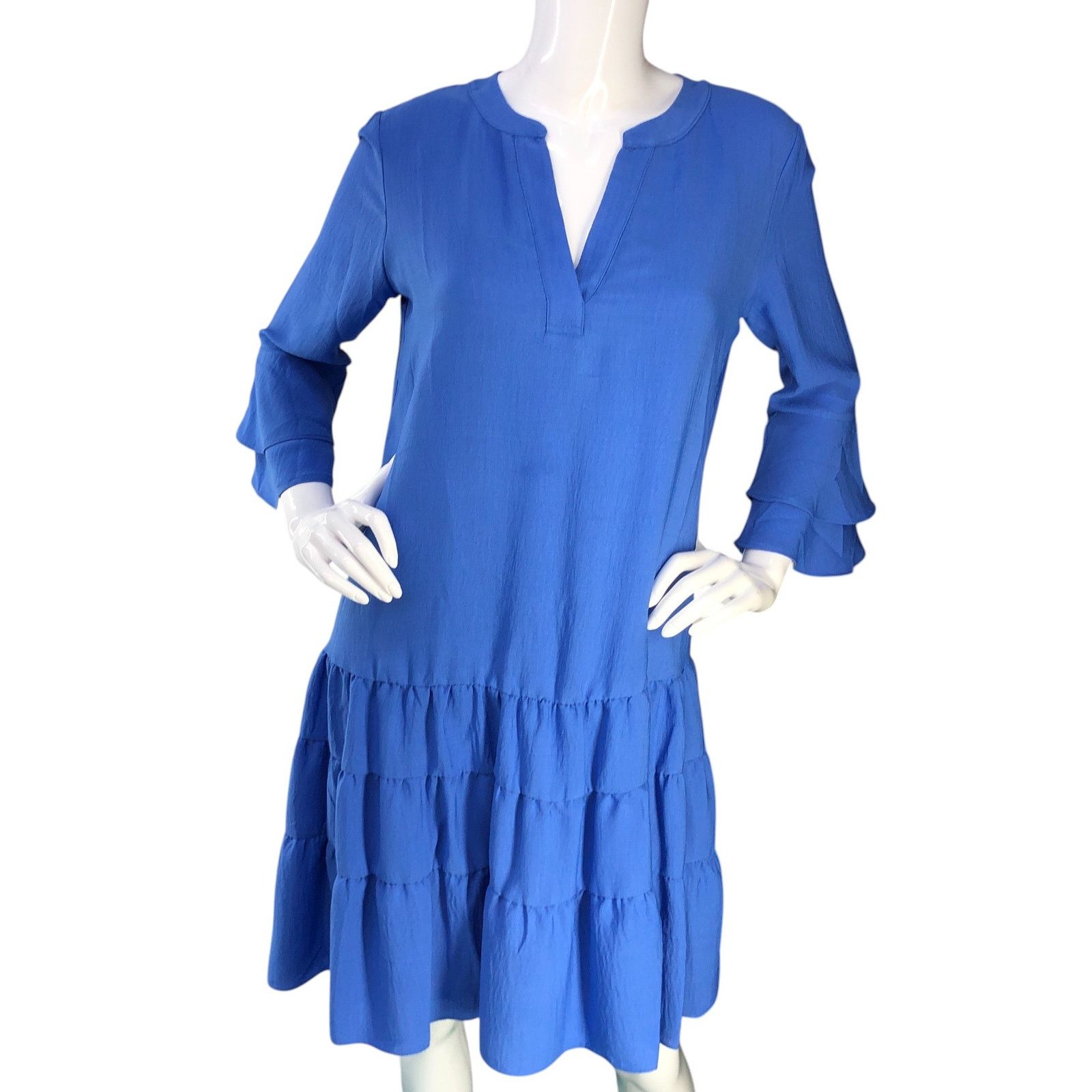 Joseph Ribkoff Joseph Ribkoff Size 6 Dress Tiered Ruffle Bell Sleeve Jersey Size M / US 6-8 / IT 42-44 - 11 Thumbnail