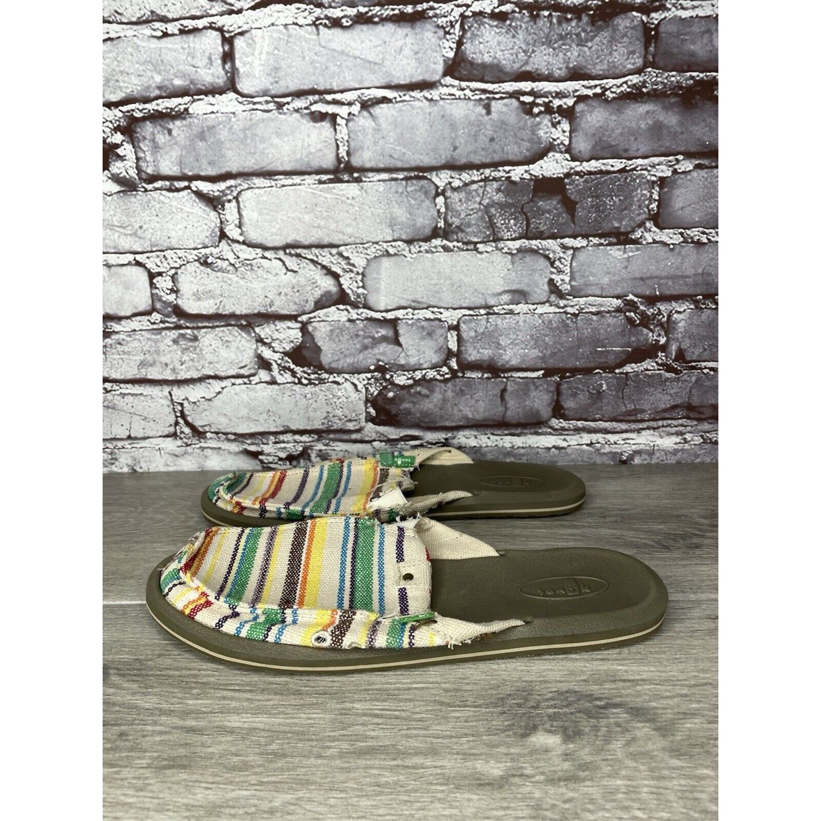 Sanuk Sanuk You Got My Back Canvas Slip On Multicolor Mules Womens Size US 10 / IT 40 - 17 Thumbnail