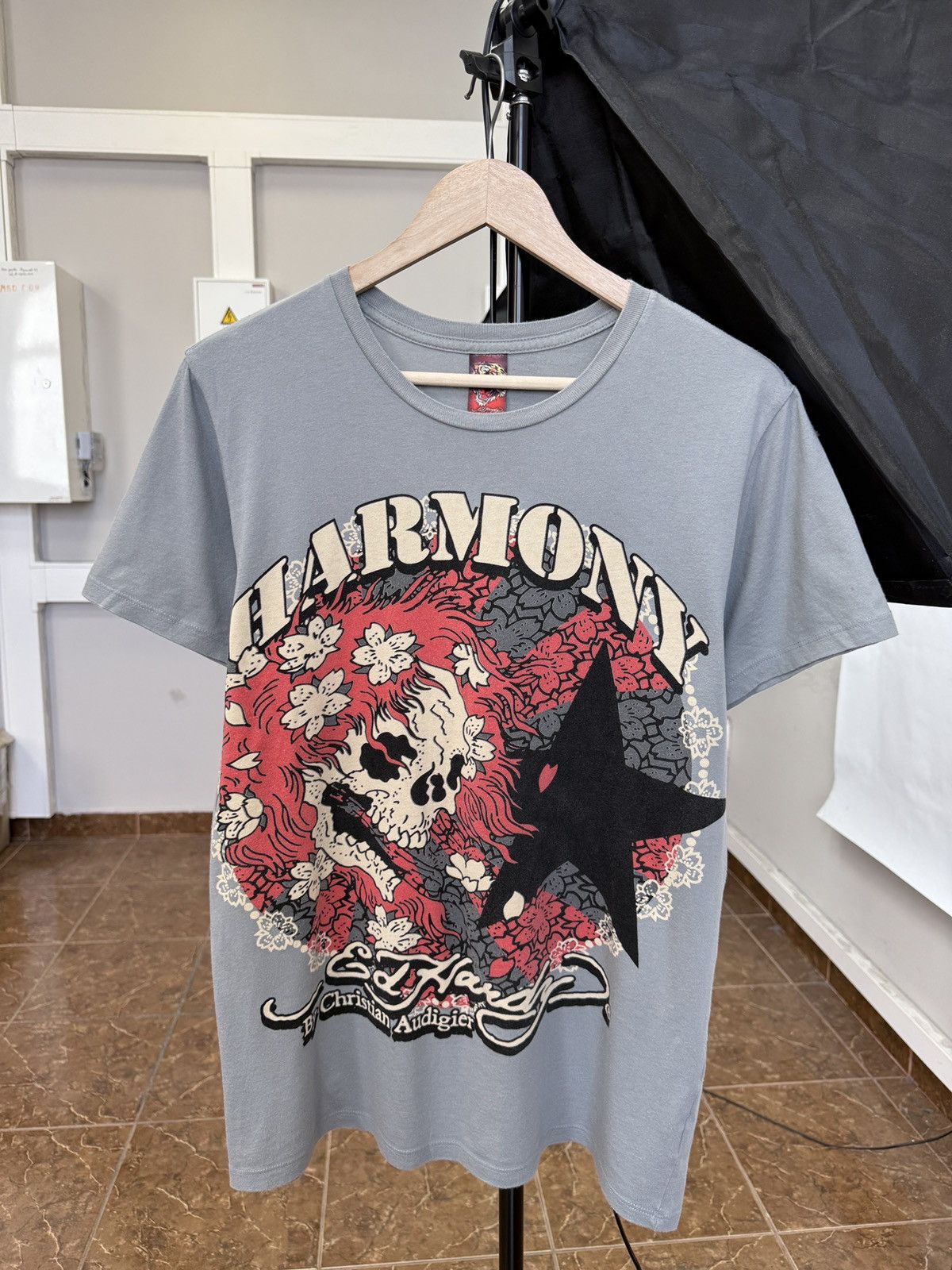 Ed Hardy 🇺🇸💀 Vintage ED Hardy Christian Audigier Harmony T-Shirt Retro Size US L / EU 52-54 / 3 - 1 Thumbnail