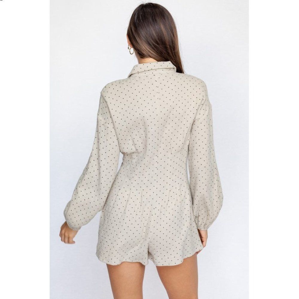 Other NWT New Le Lis LONG BALLON SLEEVE PLEATED ROMPER Size S Size 28" / US 6 / IT 42 - 3 Thumbnail