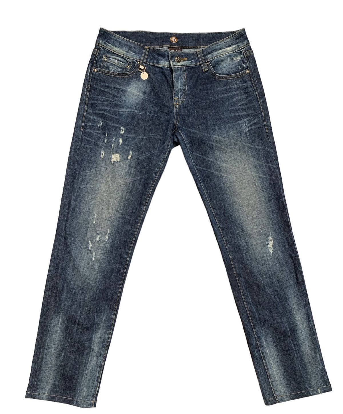 Eight Sin Denim Art Distressed Jeans Pants