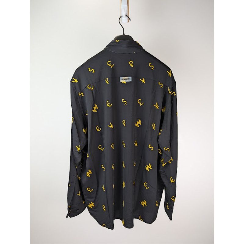 Vetements o1rshd1 Currency Print Button Up Shirt in Black Size US L / EU 52-54 / 3 - 16 Thumbnail
