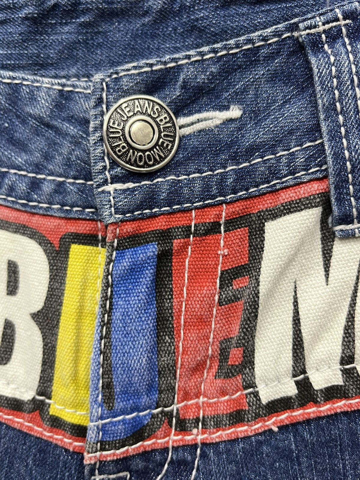 Moonstar DOPE💥 90’s Japanese Surf Brand Rainbow Spellout Waist Jeans Size US 30 / EU 46 - 9 Thumbnail