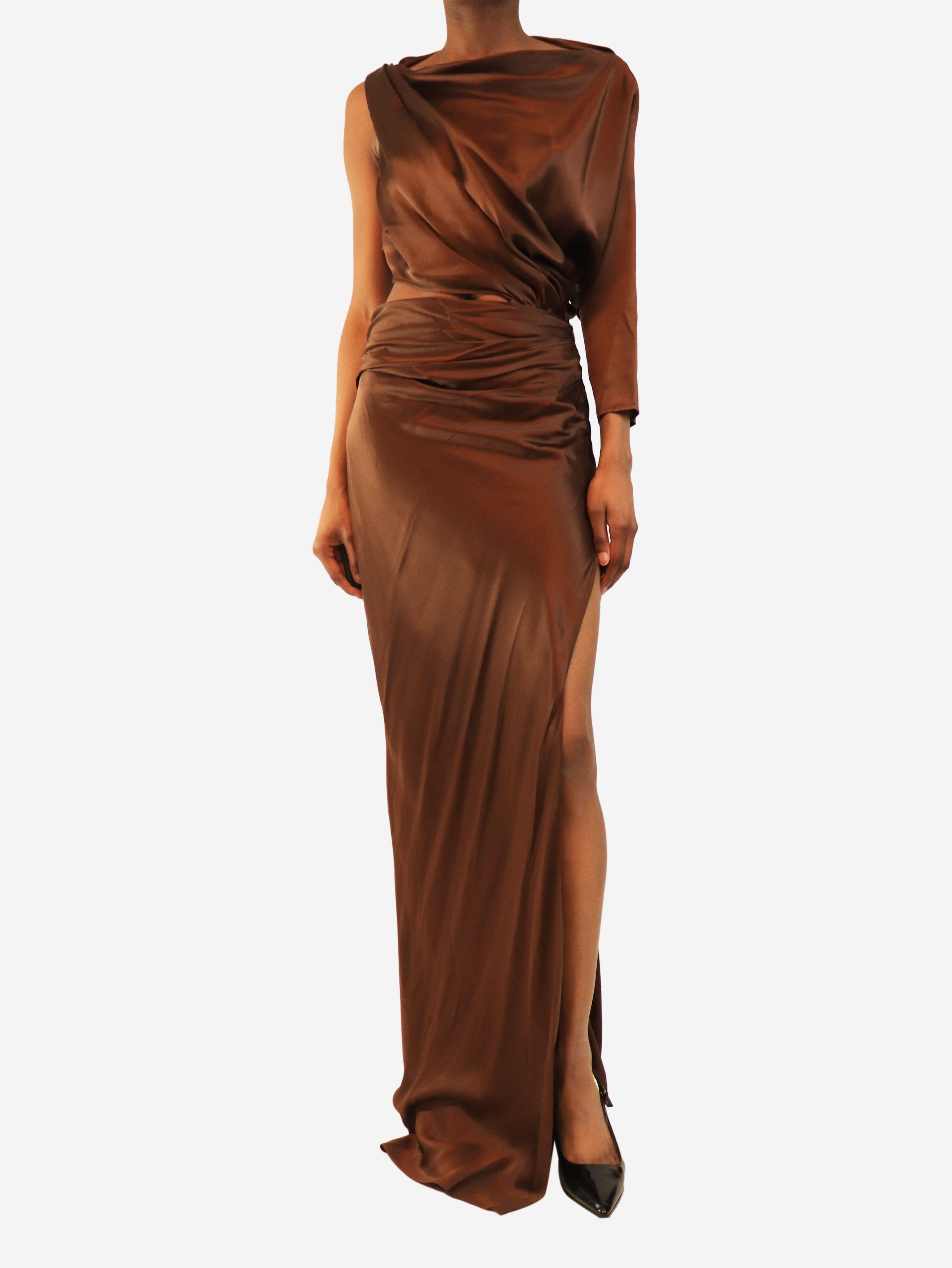 Other Brown silk maxi dress - UK 6 Size XS / US 0-2 / IT 36-38 - 1 Thumbnail