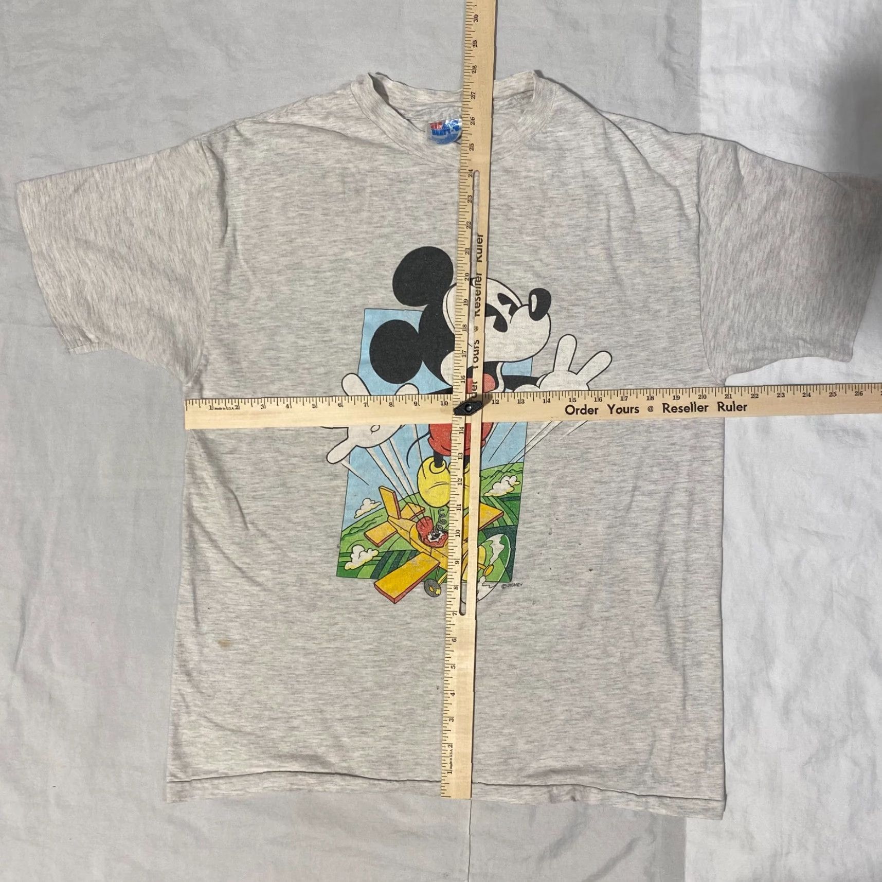 Hanes VINTAGE Hanes T-Shirt Mickey Mouse 90s Logo Graphic Print Short Sleeve Crew Neck Gray L Mens Size US L / EU 52-54 / 3 - 3 Thumbnail