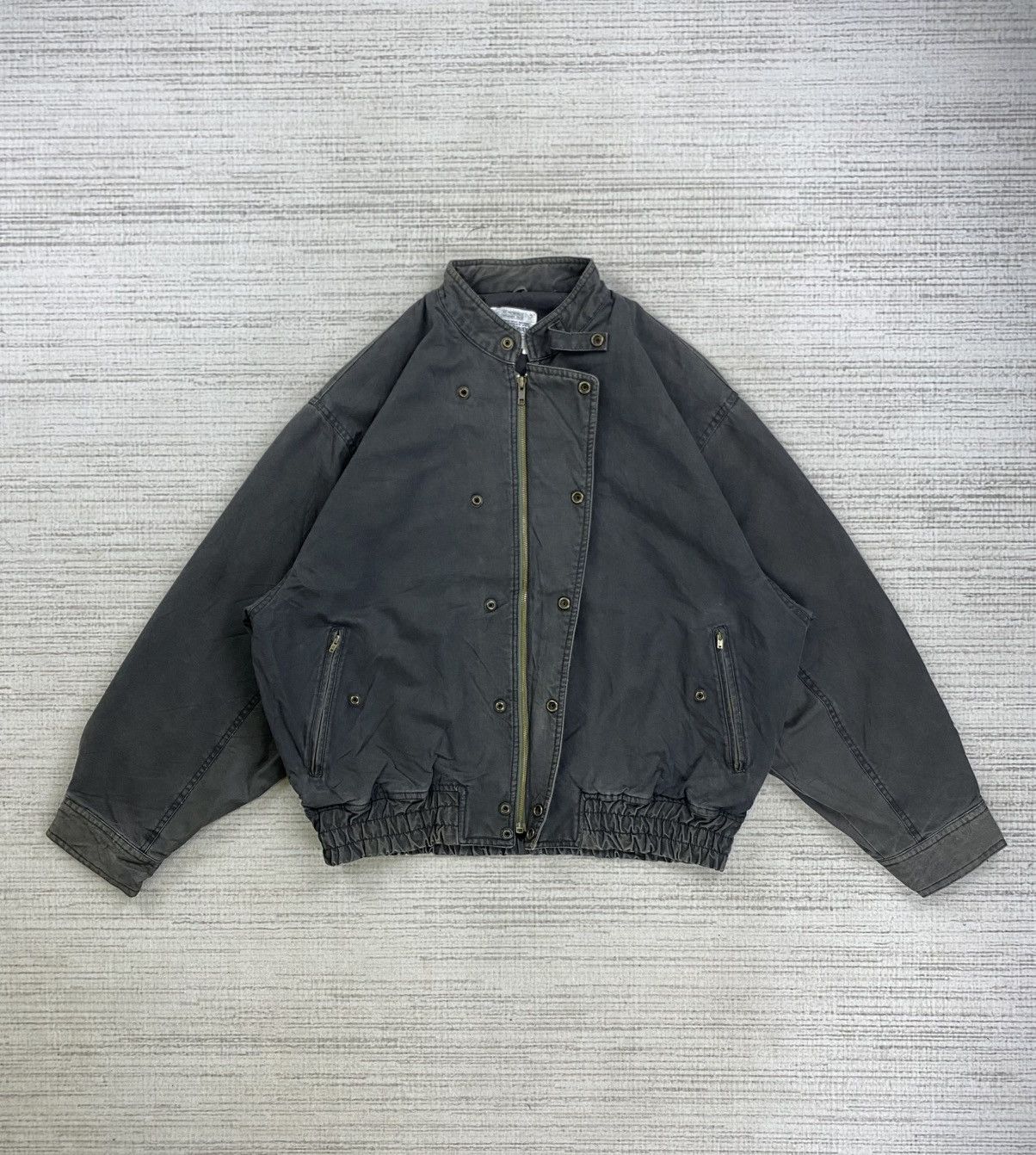 Vintage Toc Toc Way Asymmetrical Bomber Jacket
