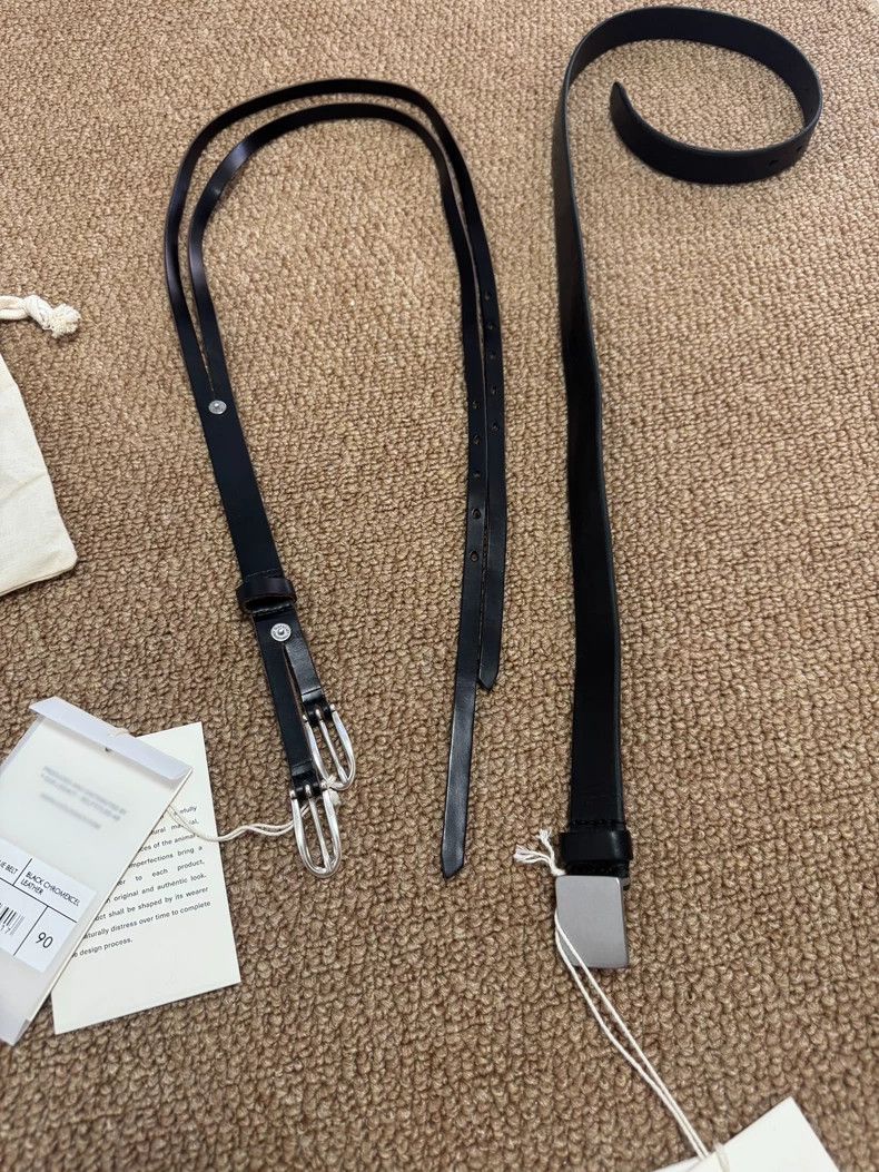Our Legacy Our Legacy size90 Fang buckle belt, black Size ONE SIZE - 4 Thumbnail