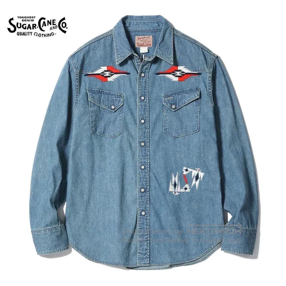 Sugar Cane Sugar Cane Washed Western Denim Shirt. Size US M / EU 48-50 / 2 - 1 Thumbnail
