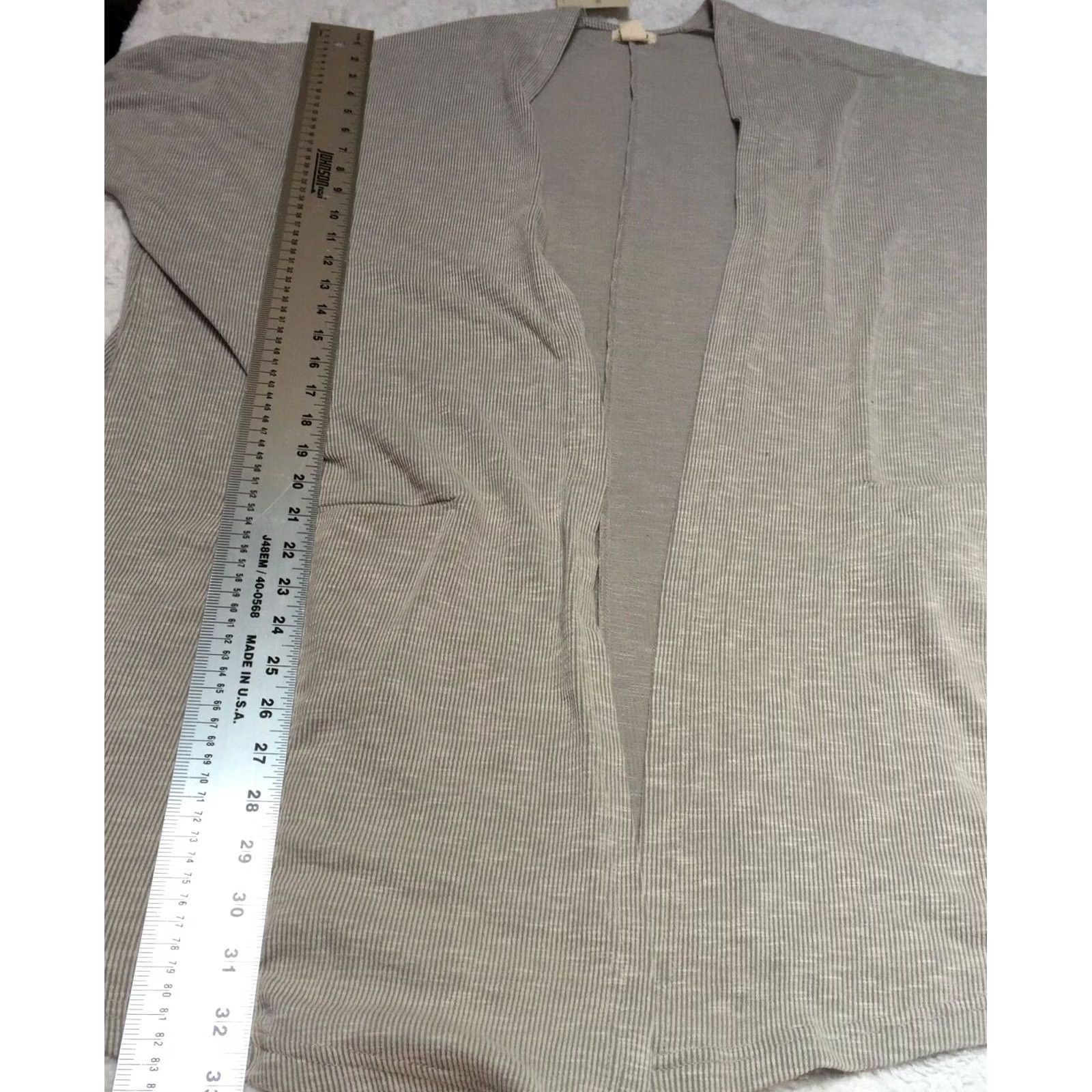 DONNI. Donni Women's Open Front Ribbed Knit Cardigan Duster Gray One Size Lightweight Casual Knit Shirt Size ONE SIZE - 5 Thumbnail
