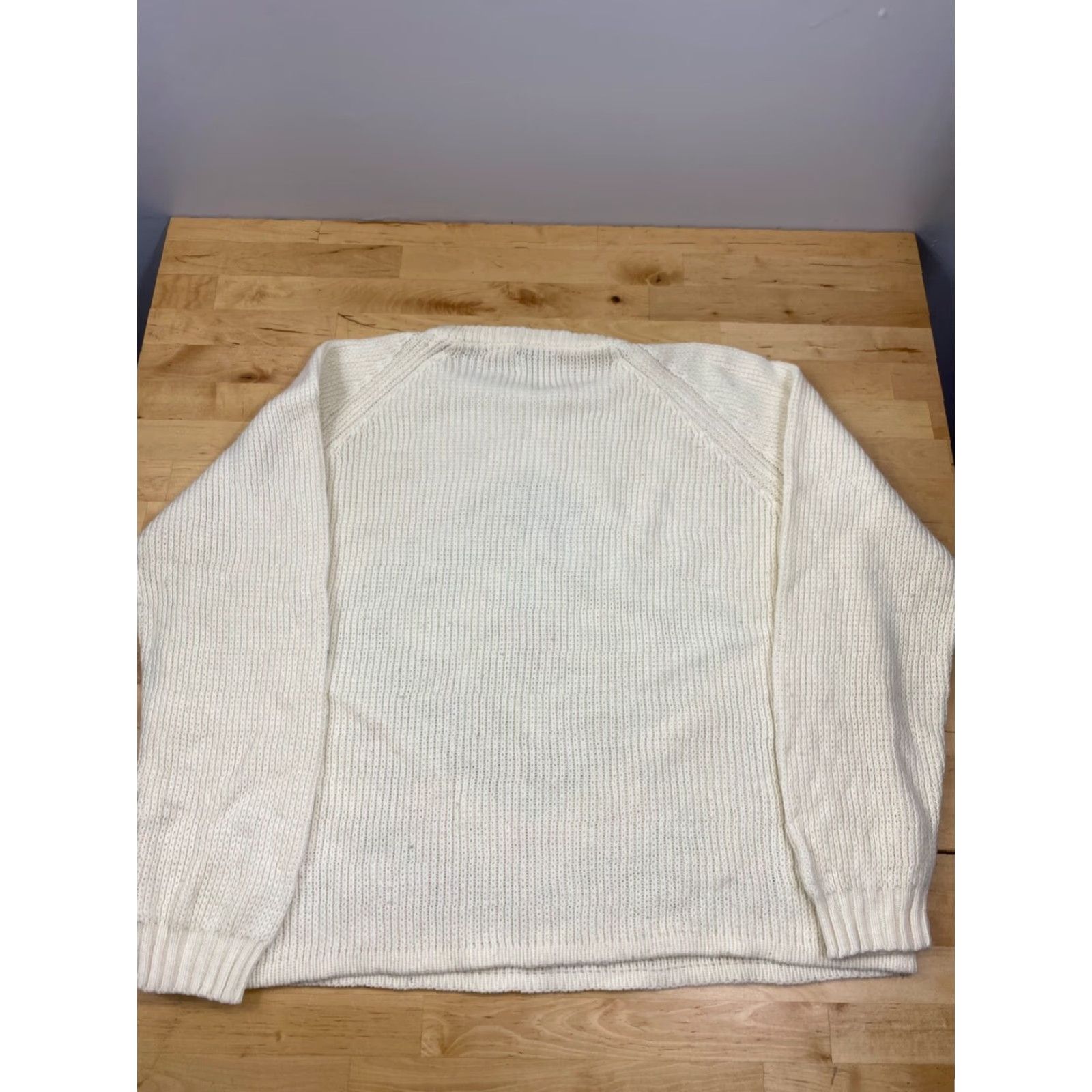 Vintage VTG Miwon Acrylic Geometric Sweater Ivory Size S Casual Pullover #4588 Size S / US 4 / IT 40 - 3 Thumbnail