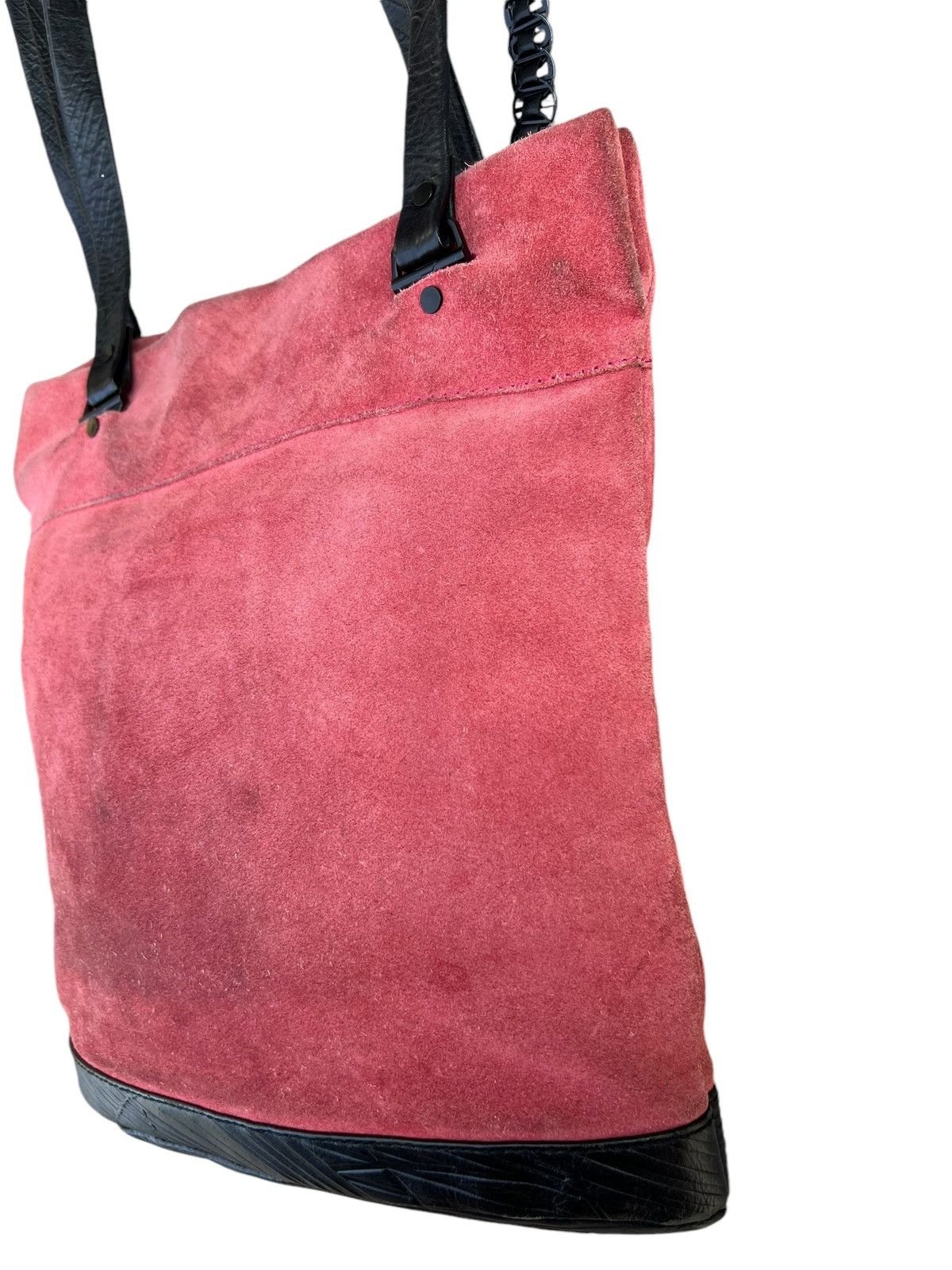 Leather Vintage Diesel Muddy Patina Suede Leather Mini Tote Bag Size ONE SIZE - 6 Thumbnail