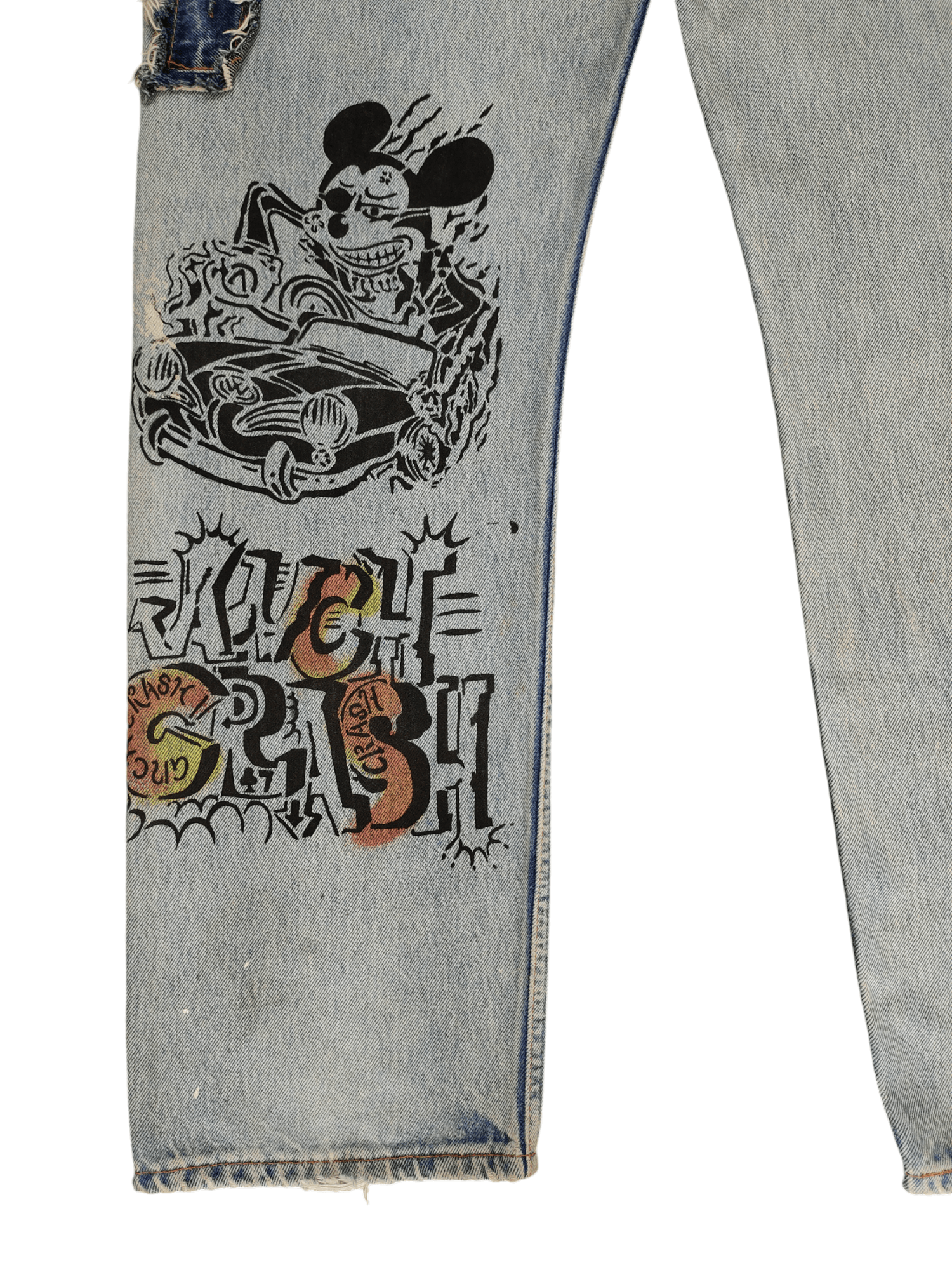 Levi's Vintage Clothing Vintage Levis 501 Mickey Mouse Distress Jeans Custom Size US 35 - 18 Thumbnail