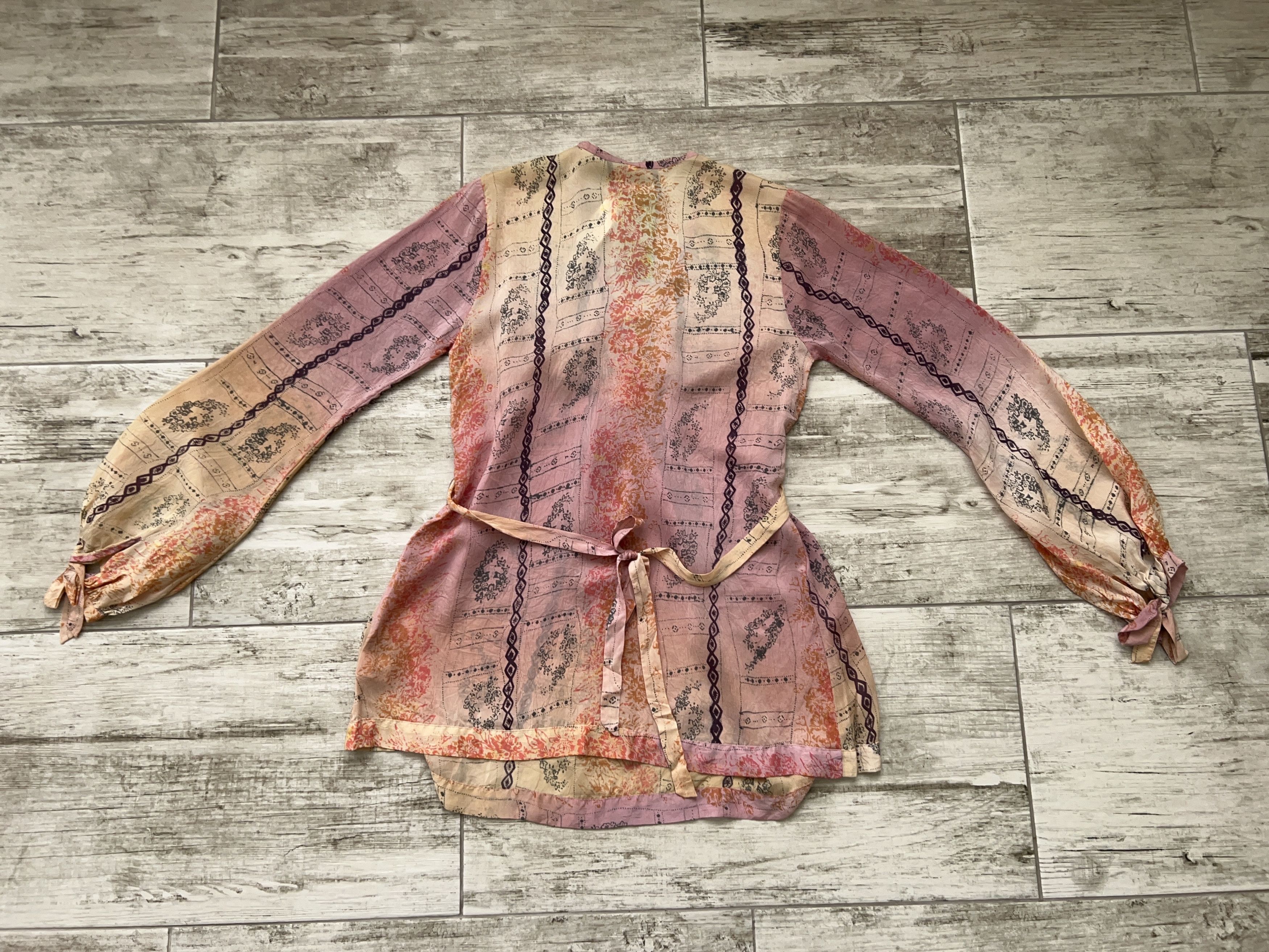 Designer × Johnny Was Womens Belted Tunic Blouse Long Sleeve Top Multicolor Rayon Size S / US 4 / IT 40 - 13 Thumbnail