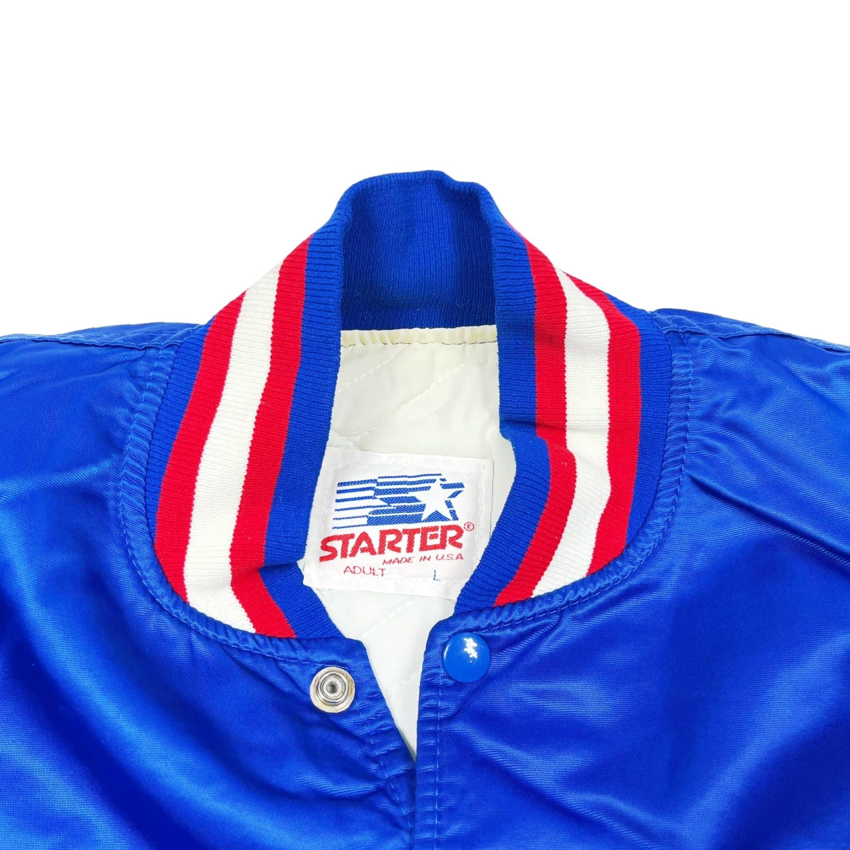 Starter VTG PEPSI “GOTTA HAVE IT” PROMO STARTER BOMBer JACKET MENS LARGE Satin Navy/Blue Nylon 80s 90s Vintage Baseball Starter Men Jacket Size US L / EU 52-54 / 3 - 7 Thumbnail