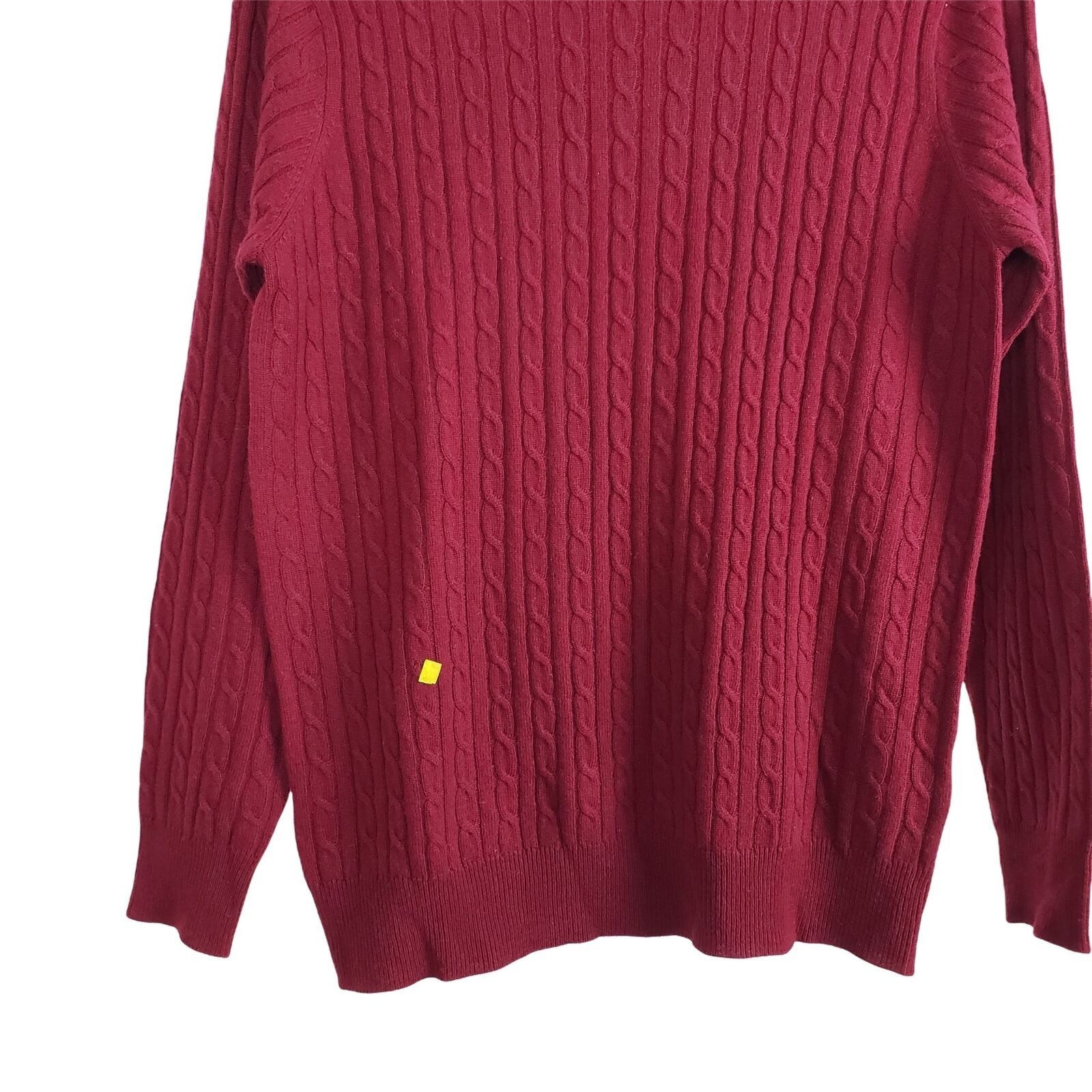 Designer Woolovers Cable Knit Sweater Womens Sz Small Red Merino Wool Size S / US 4 / IT 40 - 4 Thumbnail