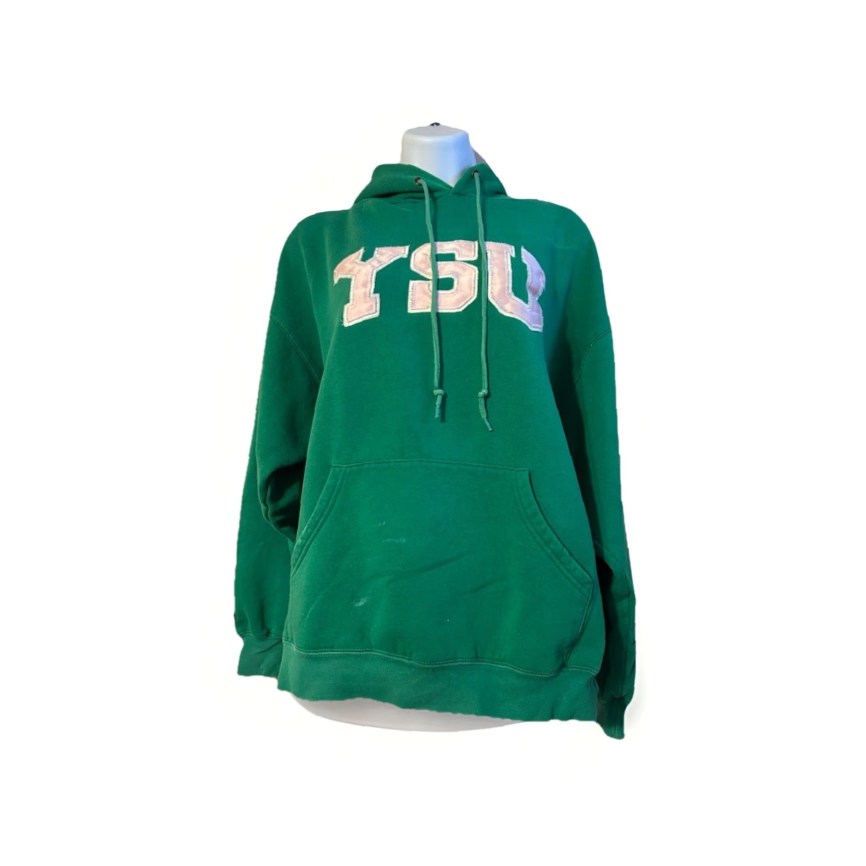 Jansport VTG Jansport Youngstown State University Hoodie Woman Large Green Pink YSU Kangaroo Pocket Stitched Pullover Fleece Size L / US 10 / IT 46 - 3 Thumbnail