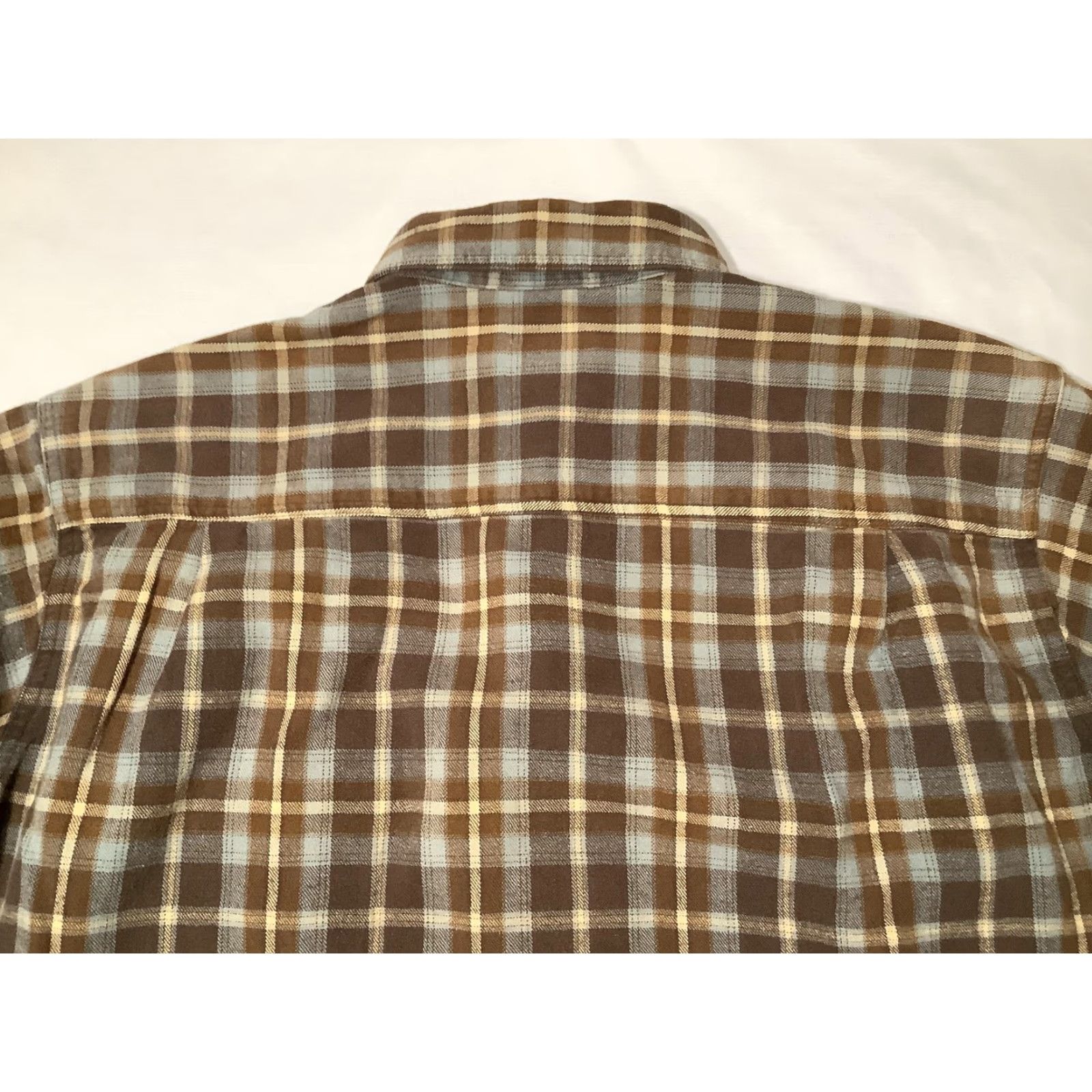 Vintage Woolrich Shirt Mens Large Brown Blue Plaid Flannel Button Down Long Sleeve Size US XL / EU 56 / 4 - 7 Thumbnail